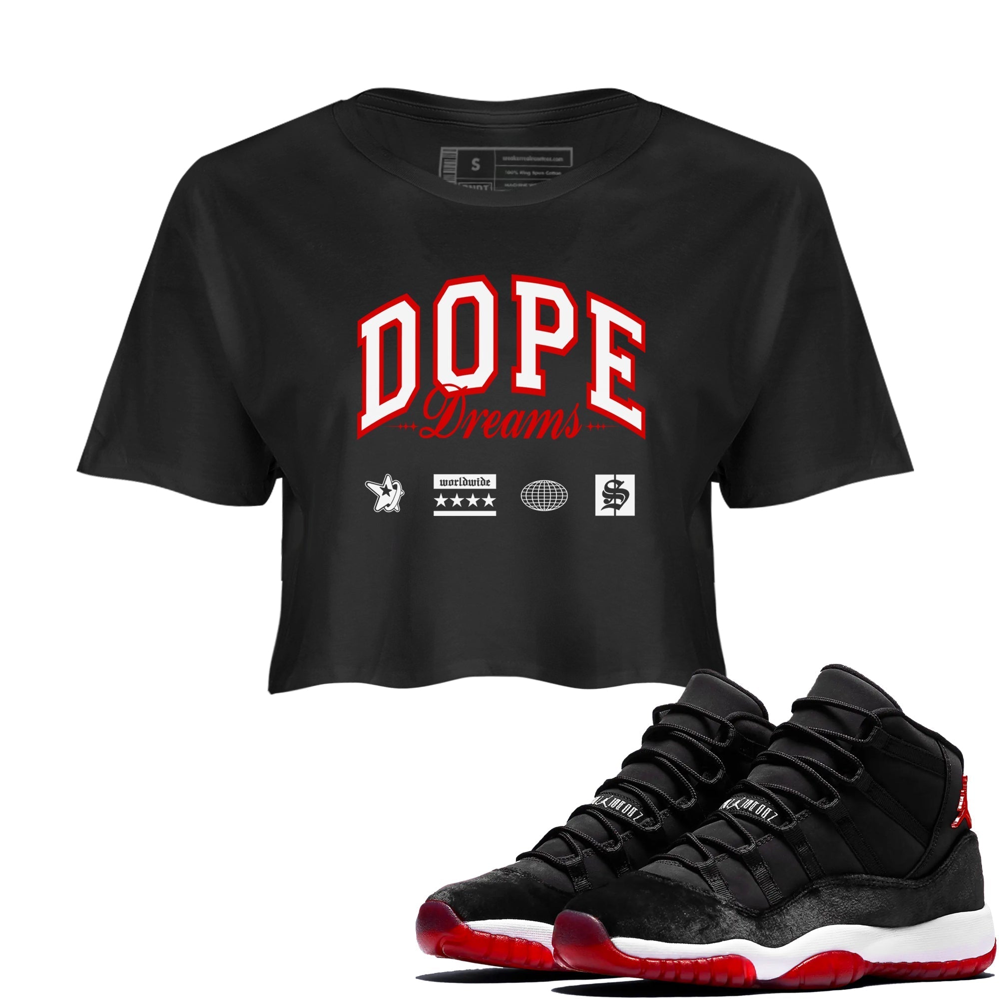 Dope Dreams snkmatch Women's Top - Air Jordan 11 Bred Velvet