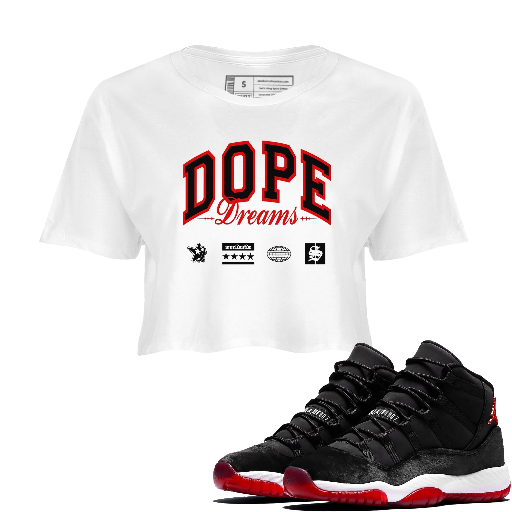 Dope Dreams snkmatch Women's Top - Air Jordan 11 Bred Velvet