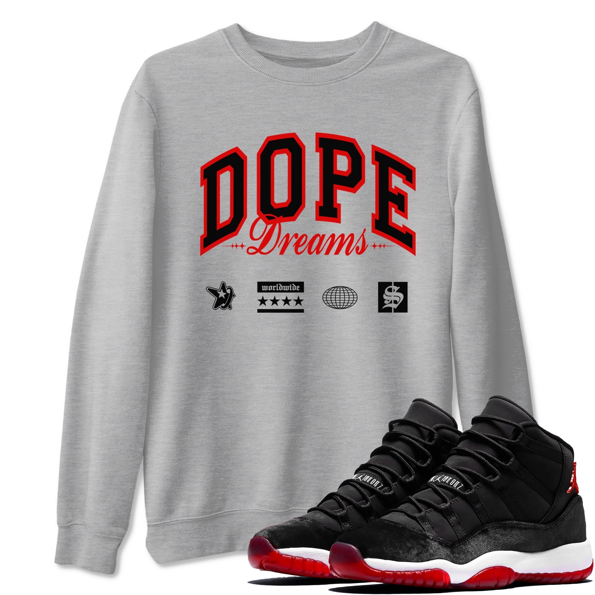 Dope Dreams snkmatch Tees - Air Jordan 11 Bred Velvet