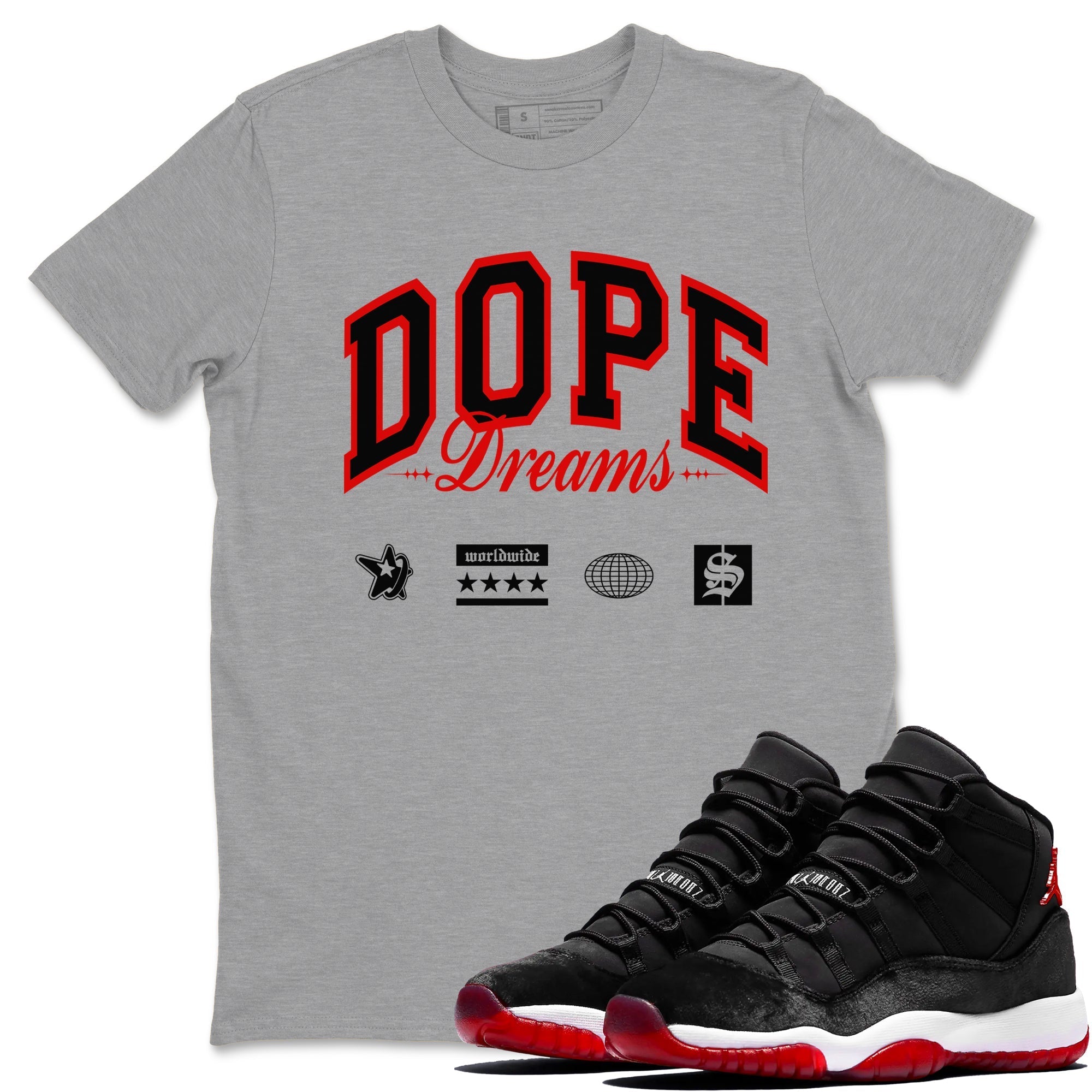 Dope Dreams snkmatch Tees - Air Jordan 11 Bred Velvet