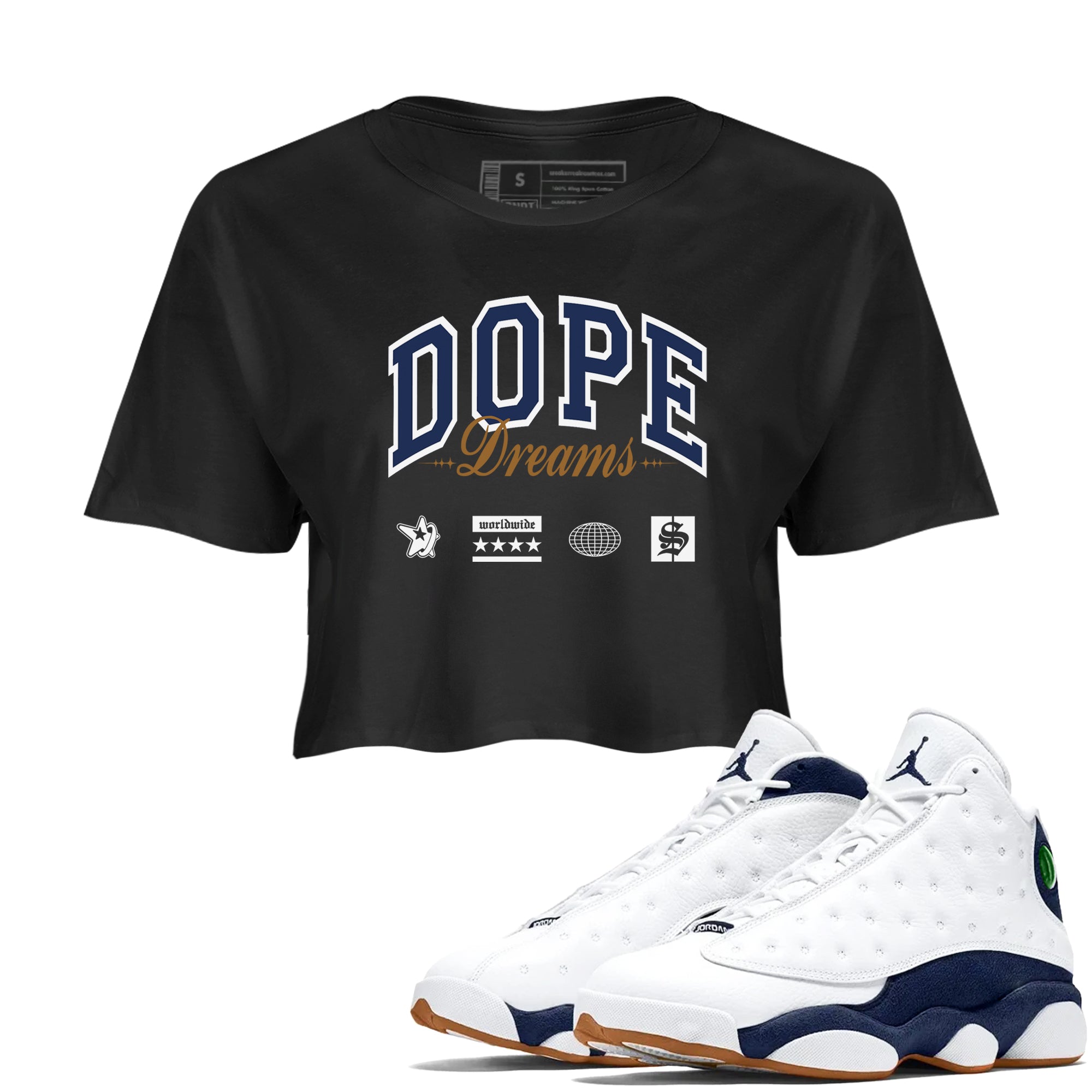 Dope Dreams snkmatch Women's Top - Air Jordan 13 Midnight Navy
