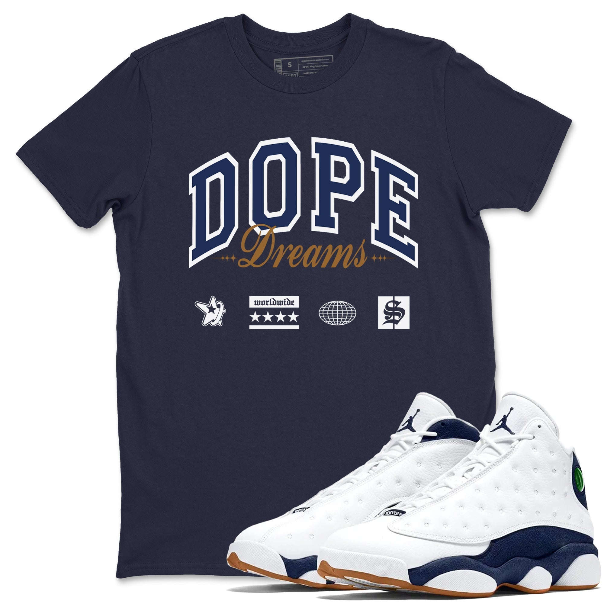 Dope Dreams snkmatch Tees - Air Jordan 13 Midnight Navy