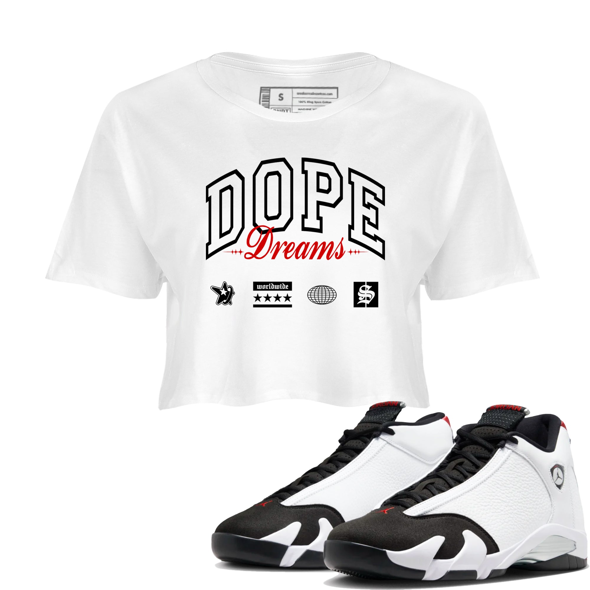 Dope Dreams snkmatch Women's Top - Air Jordan 14 Black Toe