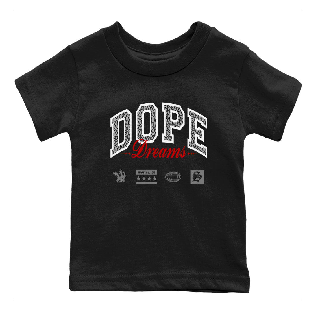 Dope Dreams snkmatch Tees Kids - Air Jordan 3 Cement Grey
