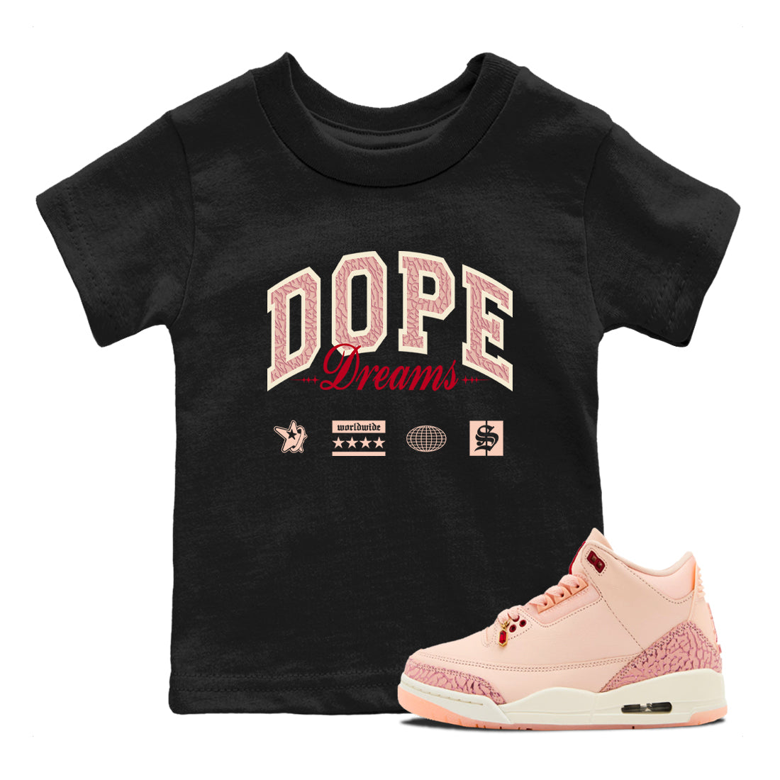 Dope Dreams snkmatch Tees Kids - Air Jordan 3 Valentines Day