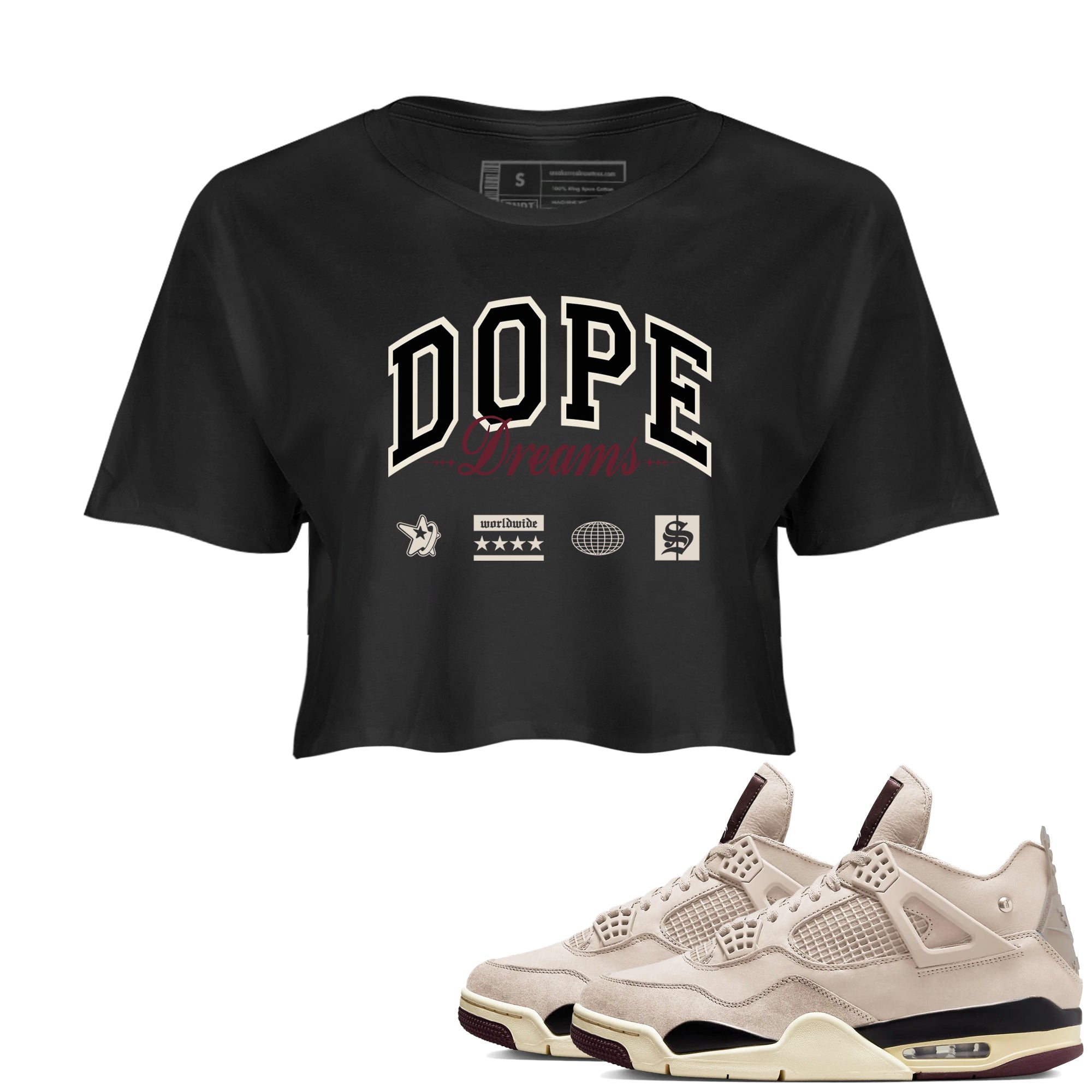 Dope Dreams snkmatch Women's Top - Air Jordan 4 A Ma Maniere x Fossil Stone