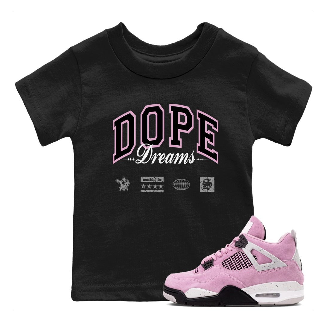 Dope Dreams snkmatch Tees Kids - Air Jordan 4 Orchid