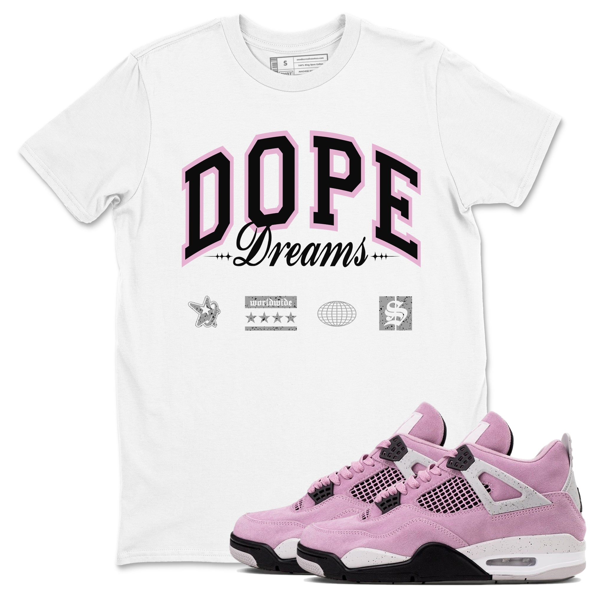 Dope Dreams snkmatch Tees - Air Jordan 4 Orchid