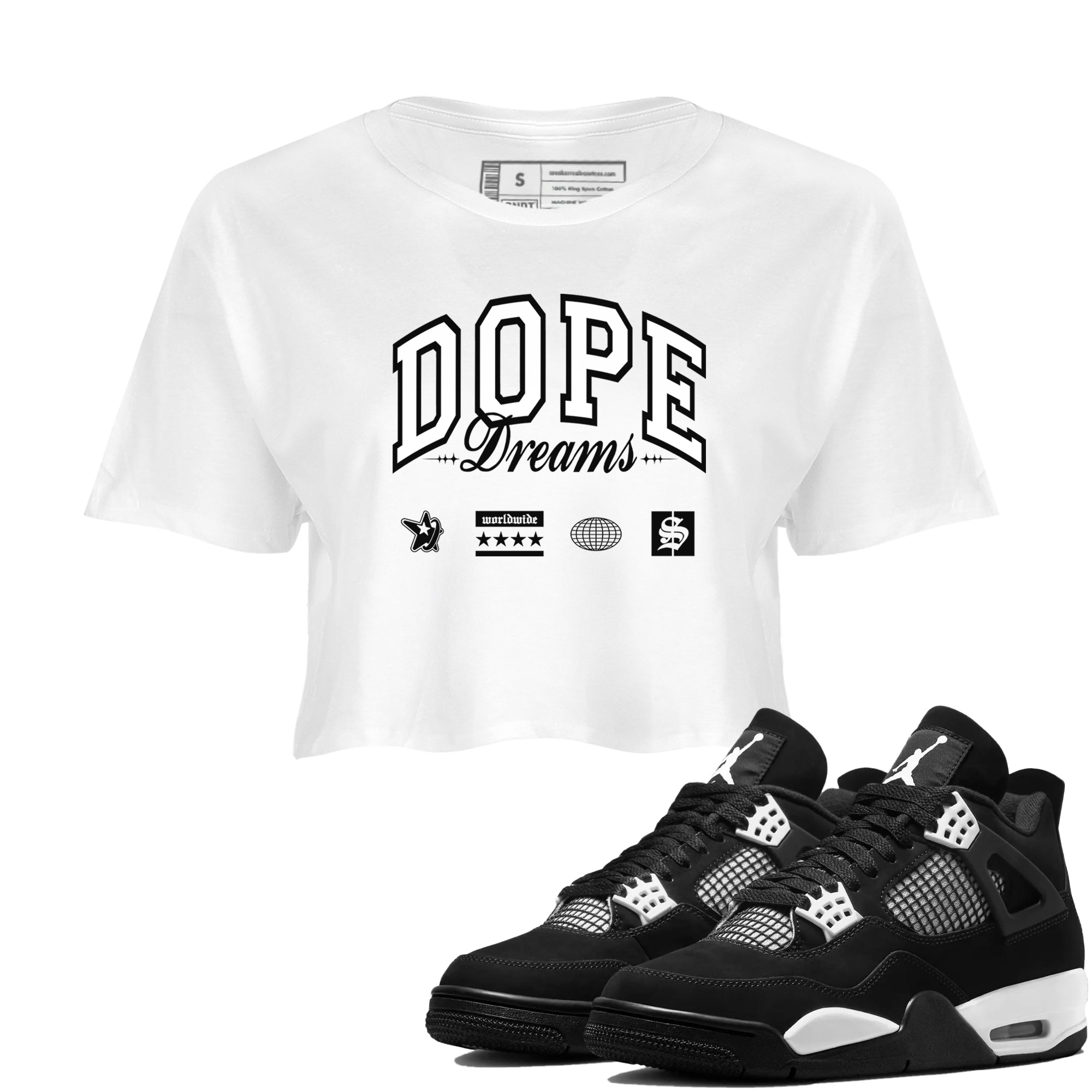 Dope Dreams snkmatch Women's Top - Air Jordan 4 White Thunder