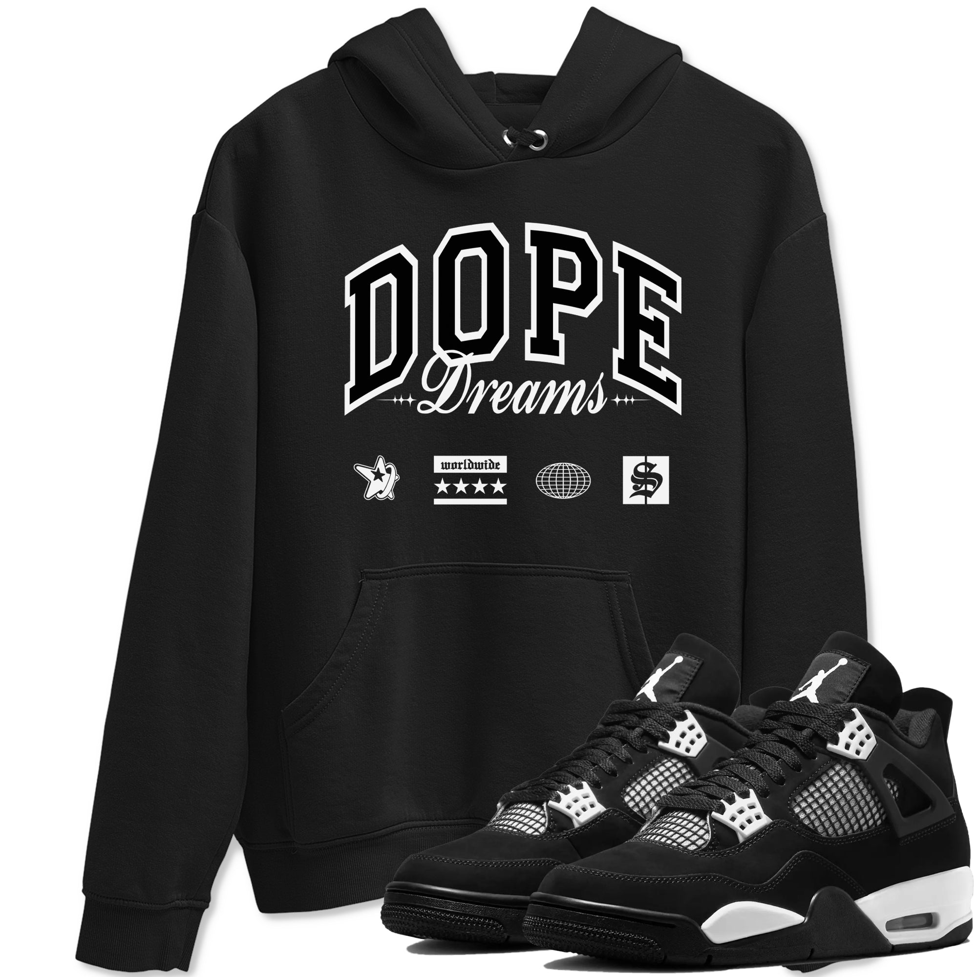 Dope Dreams snkmatch Tees - Air Jordan 4 White Thunder