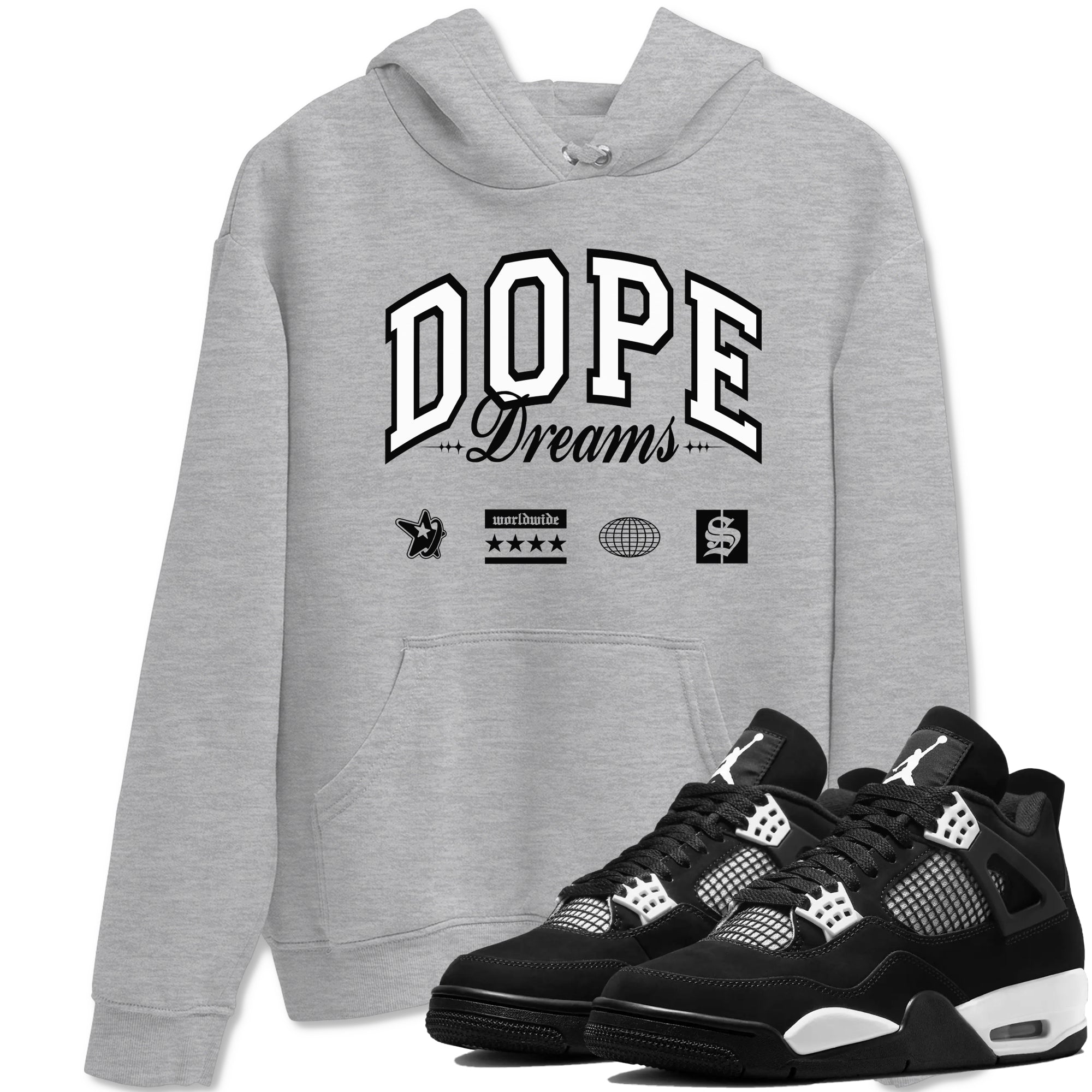 Dope Dreams snkmatch Tees - Air Jordan 4 White Thunder