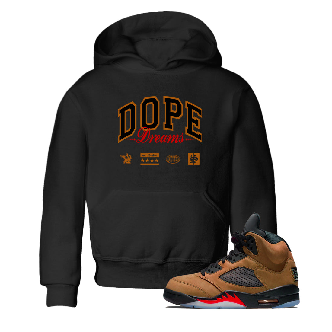 Dope Dreams snkmatch Tees Kids - Air Jordan 5 Archaeo Brown