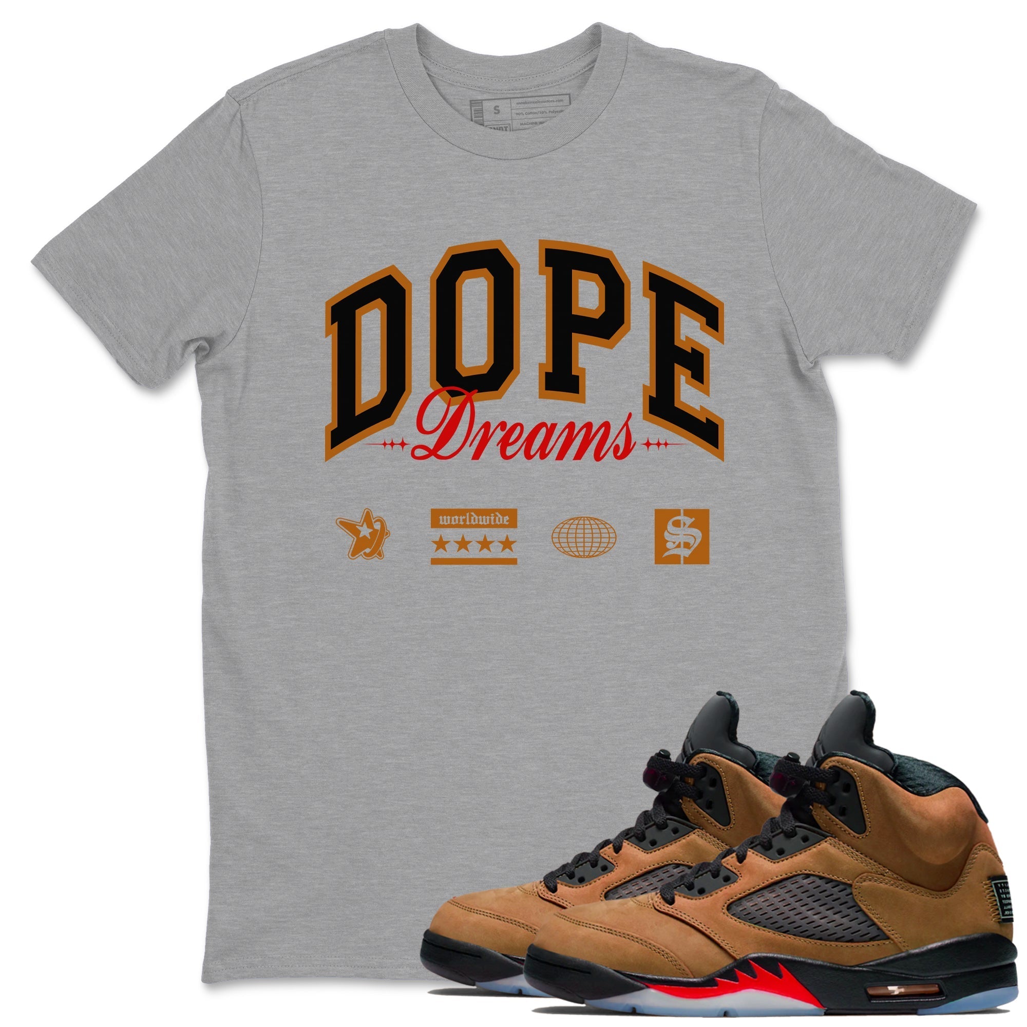 Dope Dreams snkmatch Tees - Air Jordan 5 Archaeo Brown