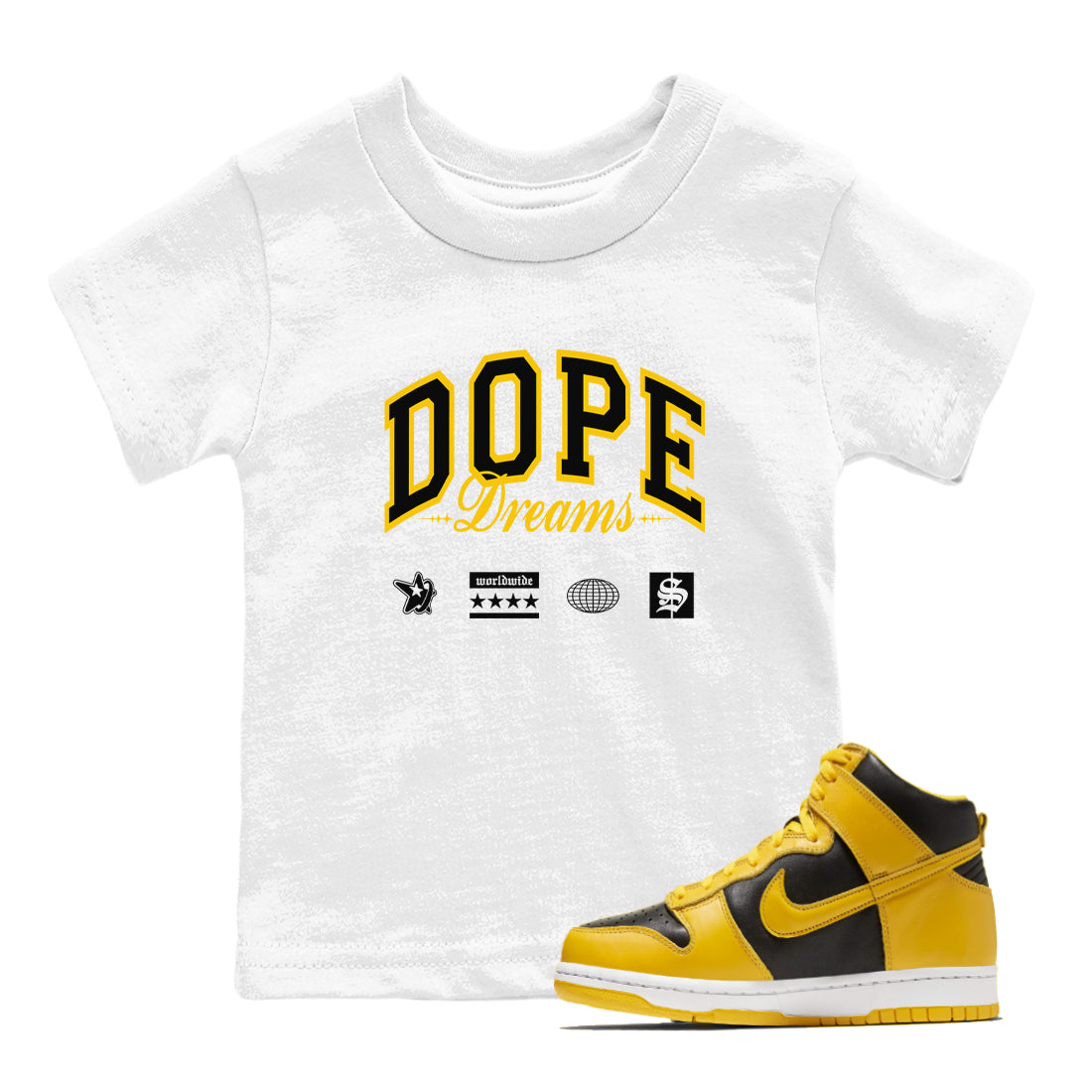 Dope Dreams snkmatch Tees Kids - Dunk High Pollen