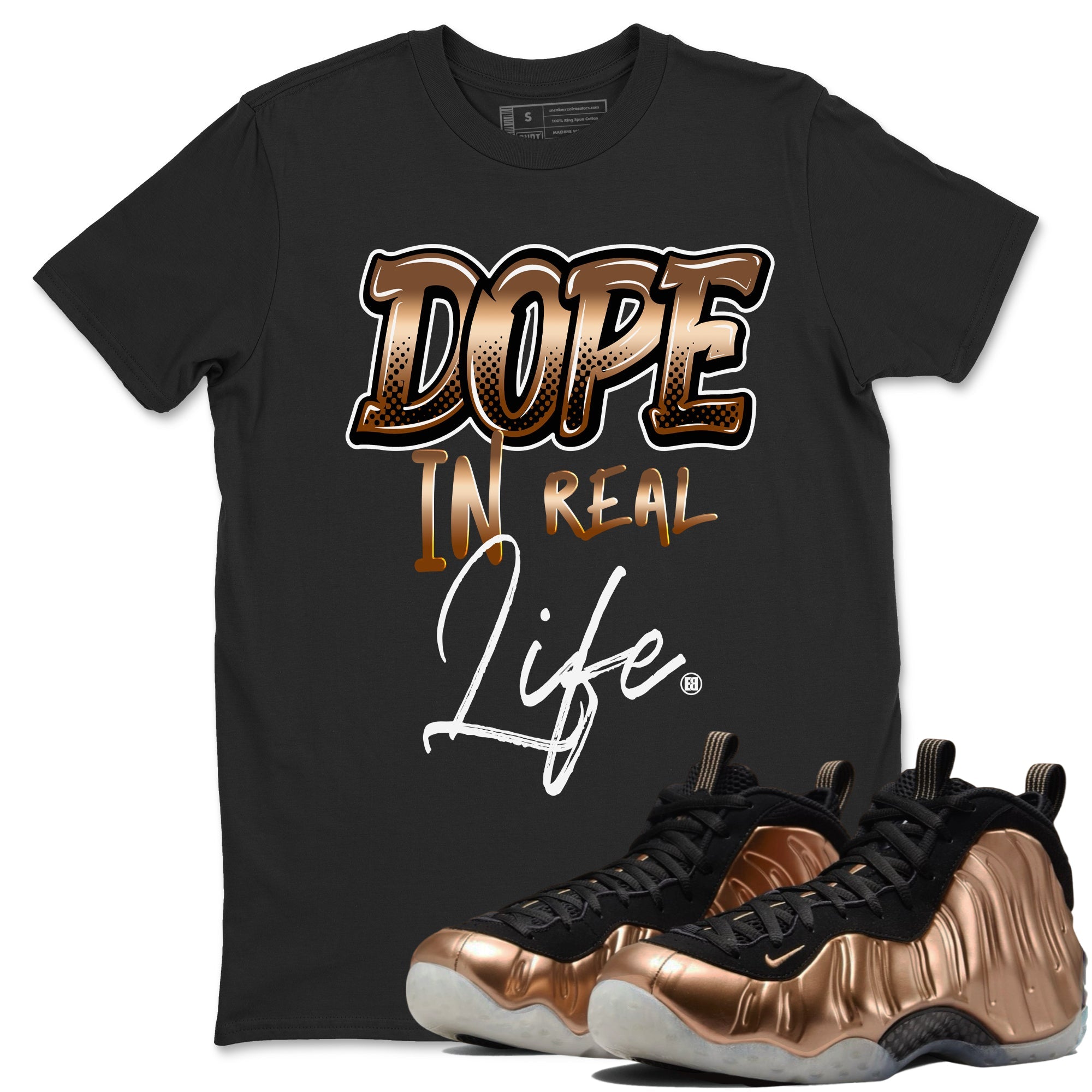 Dope In Real Life snkmatch Tees - Air Foamposite One Metallic Copper