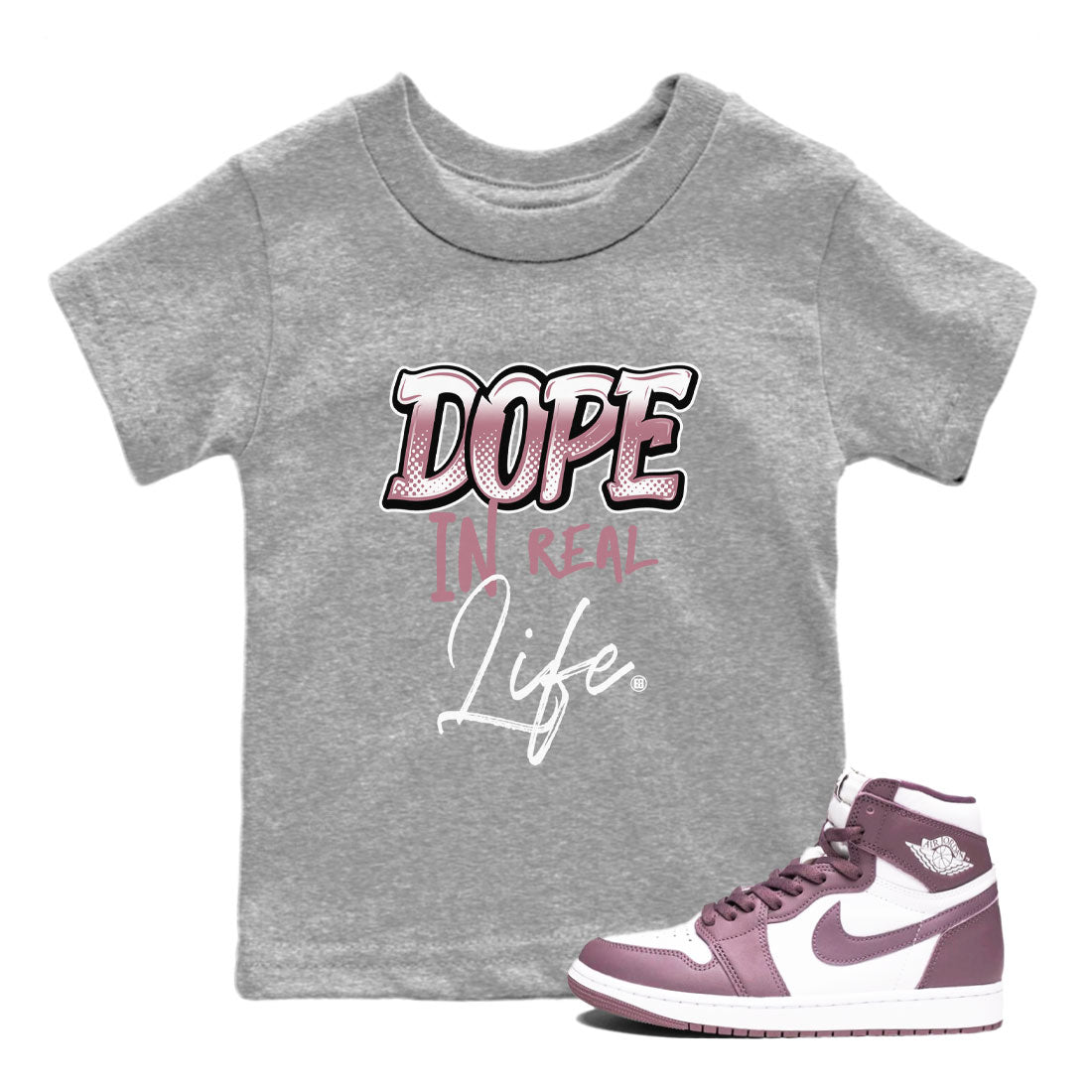 Dope In Real Life snkmatch Tee Kids - Air Jordan 1 Mauve