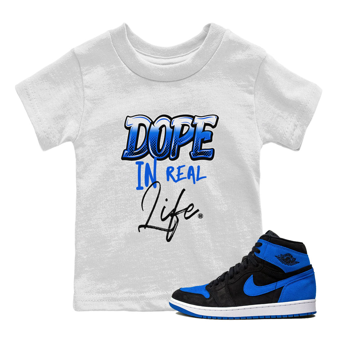 Dope In Real Life snkmatch Tee Kids - Air Jordan 1 Royal Reimagined