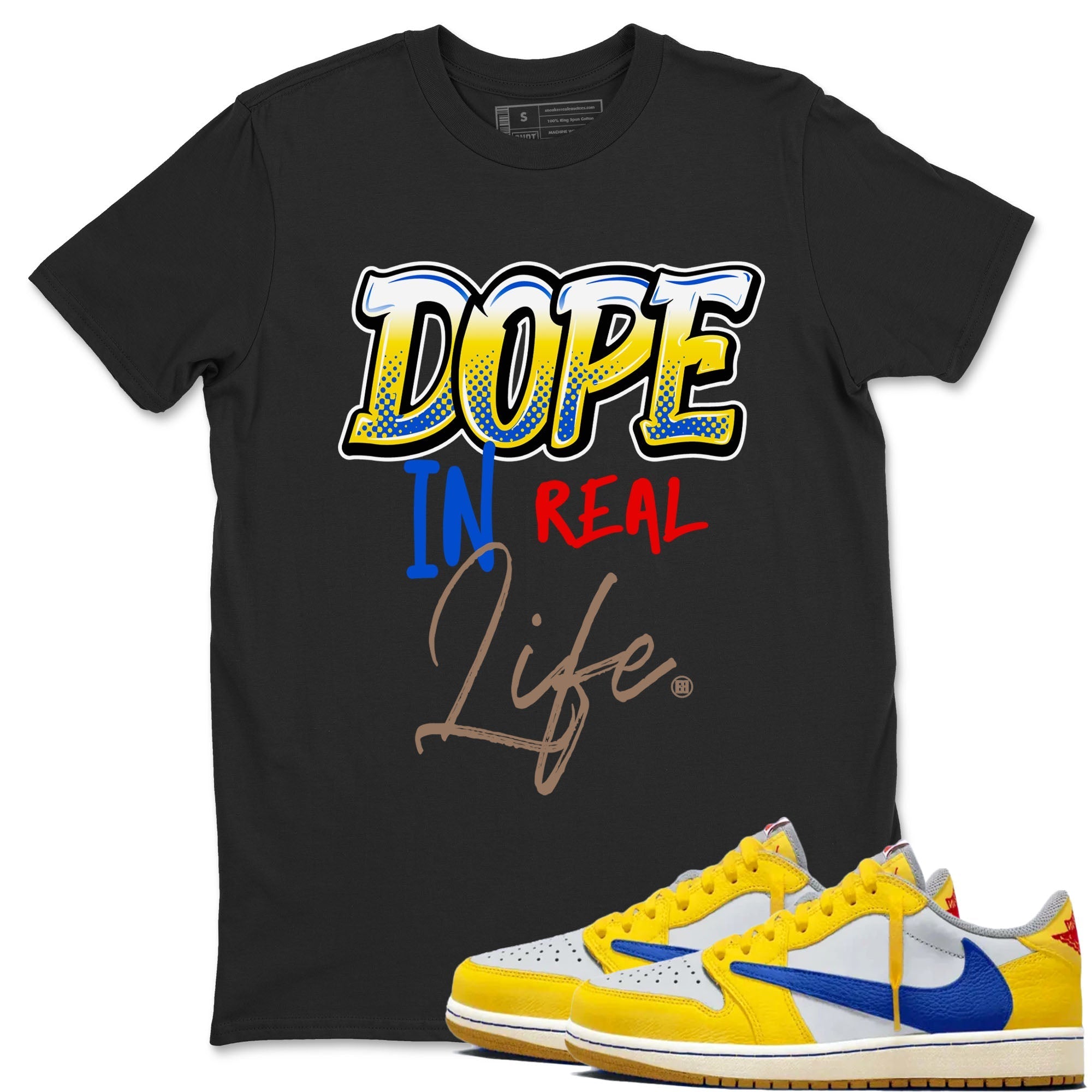 Dope In Real Life snkmatch Tees - Air Jordan 1 Travis Scott Canary
