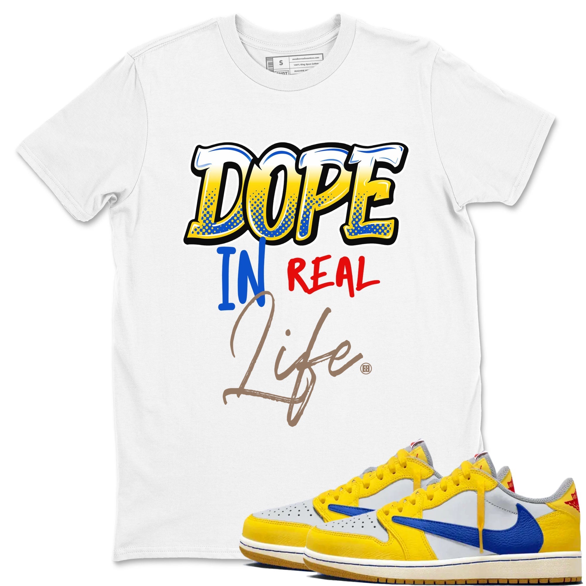 Dope In Real Life snkmatch Tees - Air Jordan 1 Travis Scott Canary