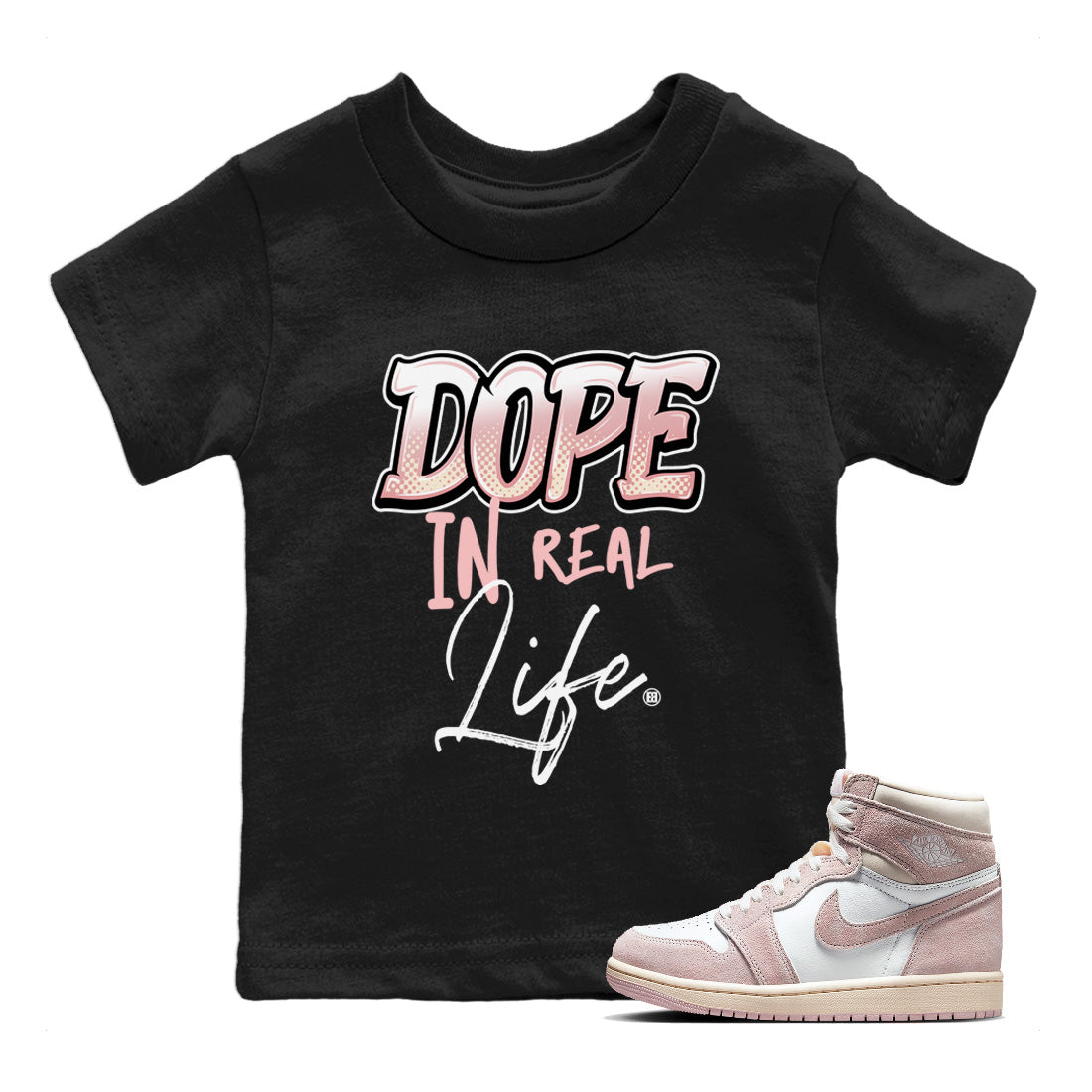 Dope In Real Life Kids Tops - Air Jordan 1 Washed Pink