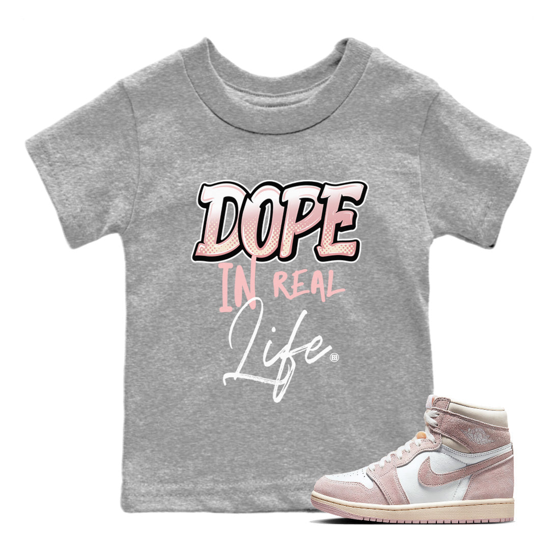 Dope In Real Life Kids Tops - Air Jordan 1 Washed Pink