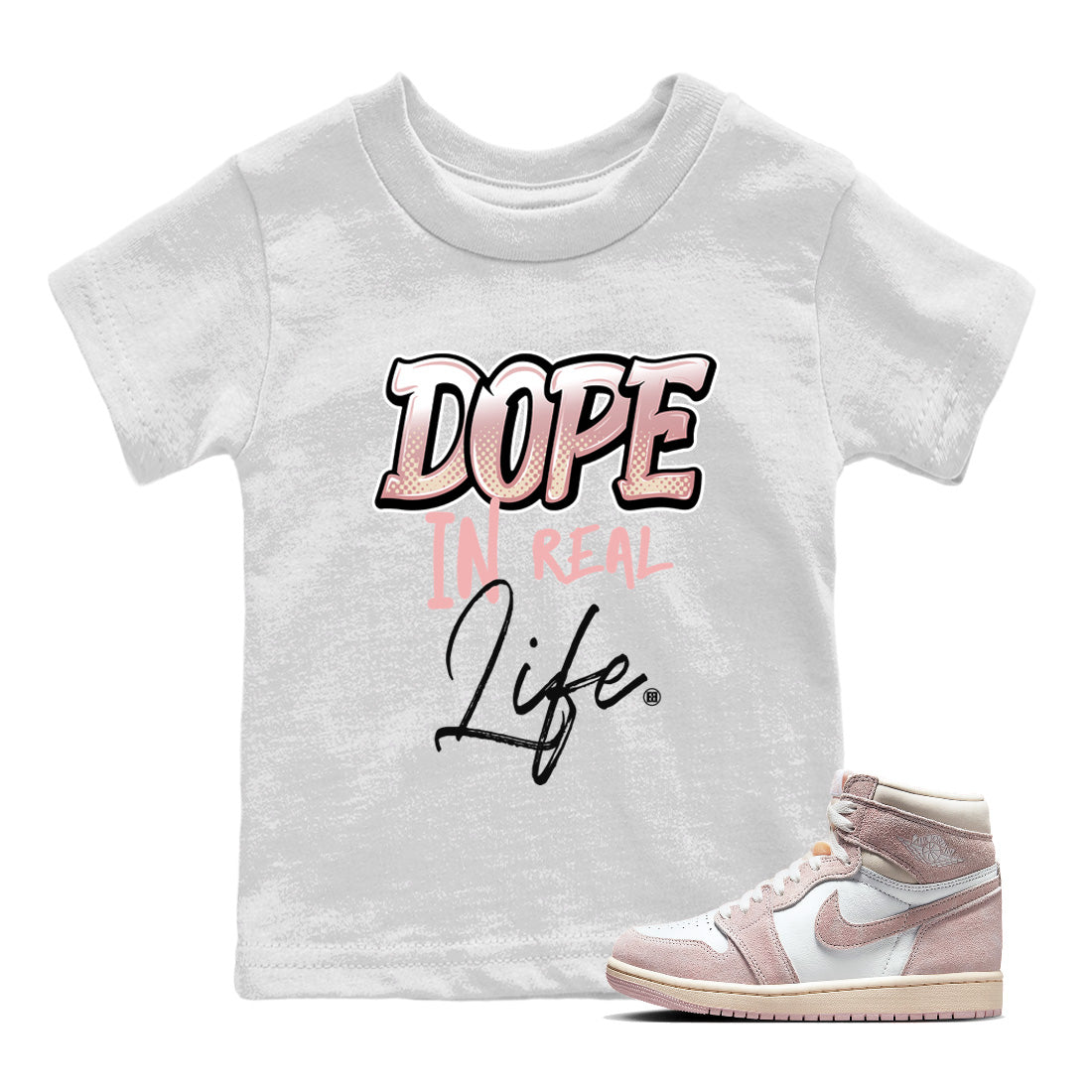 Dope In Real Life Kids Tops - Air Jordan 1 Washed Pink