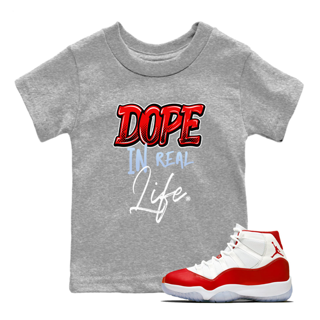 Dope In Real Life snkmatch Tees Kids - Air Jordan 11 Cherry