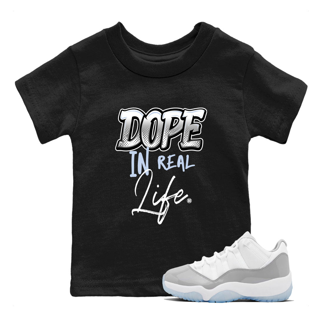 Dope In Real Life snkmatch Tees Kids - Air Jordan 11 Cool Grey
