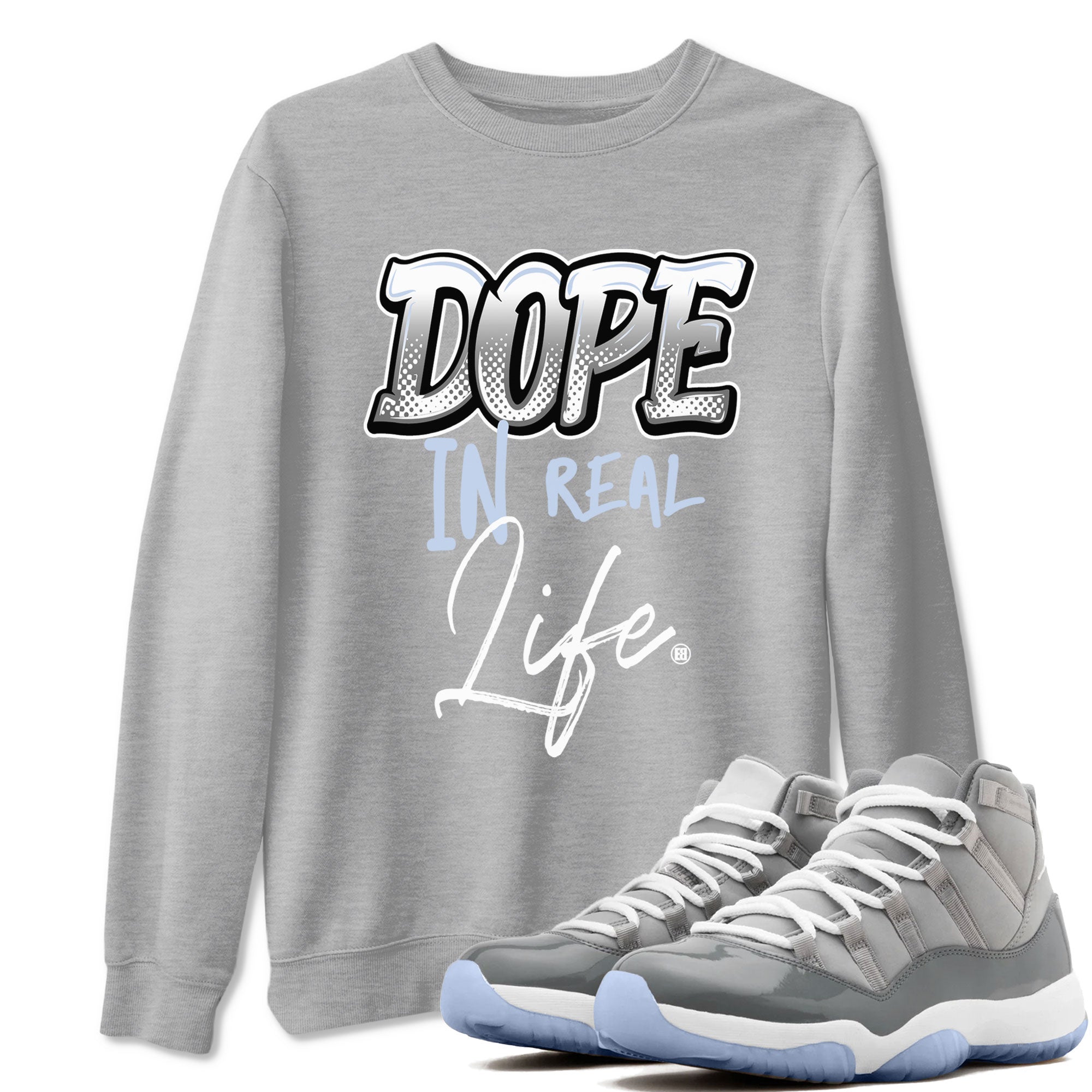 Dope In Real Life snkmatch Tees - Air Jordan 11 Cool Grey