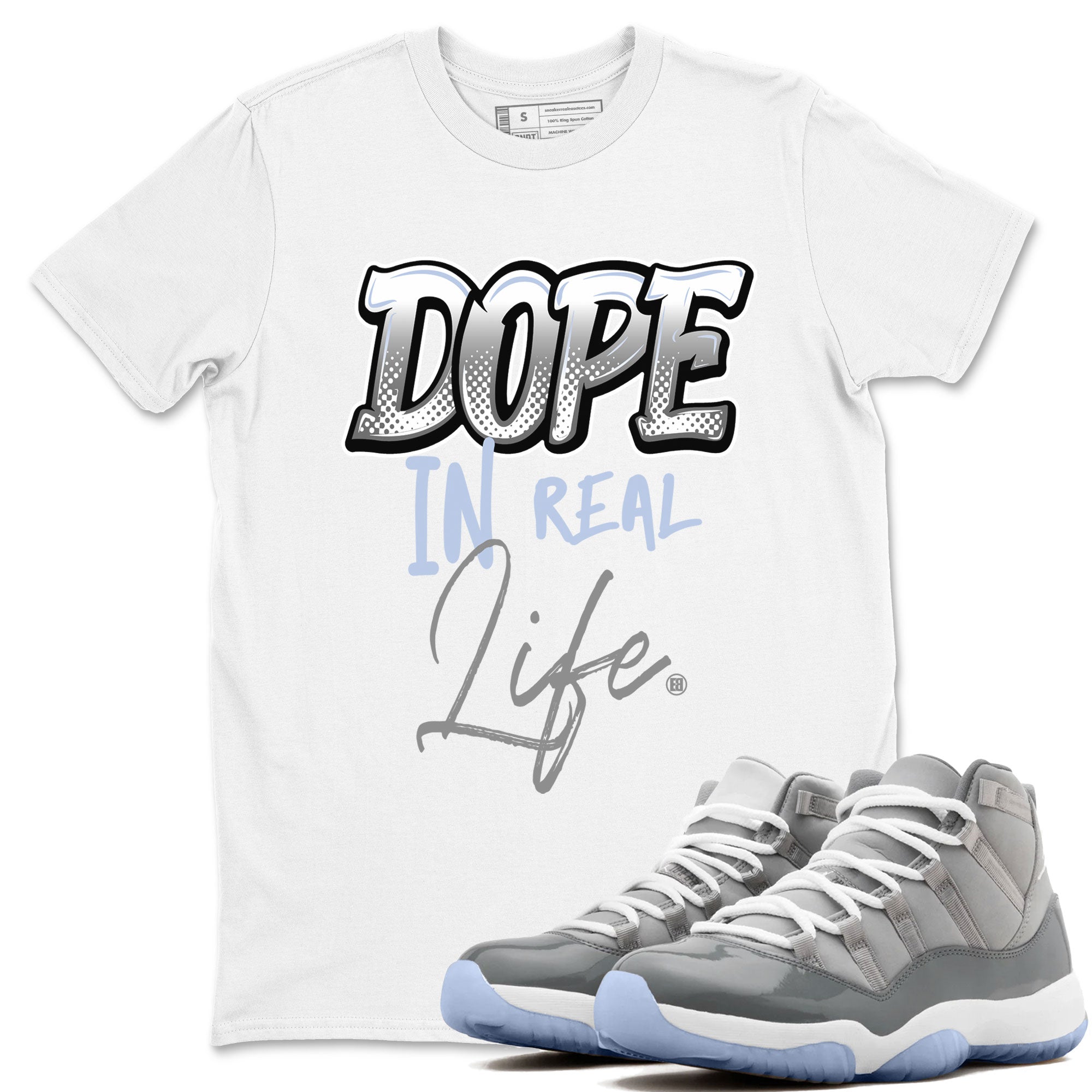 Dope In Real Life snkmatch Tees - Air Jordan 11 Cool Grey