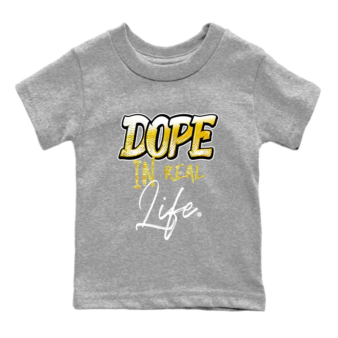 Dope In Real Life Kids Tops - Air Jordan 11 Yellow Python