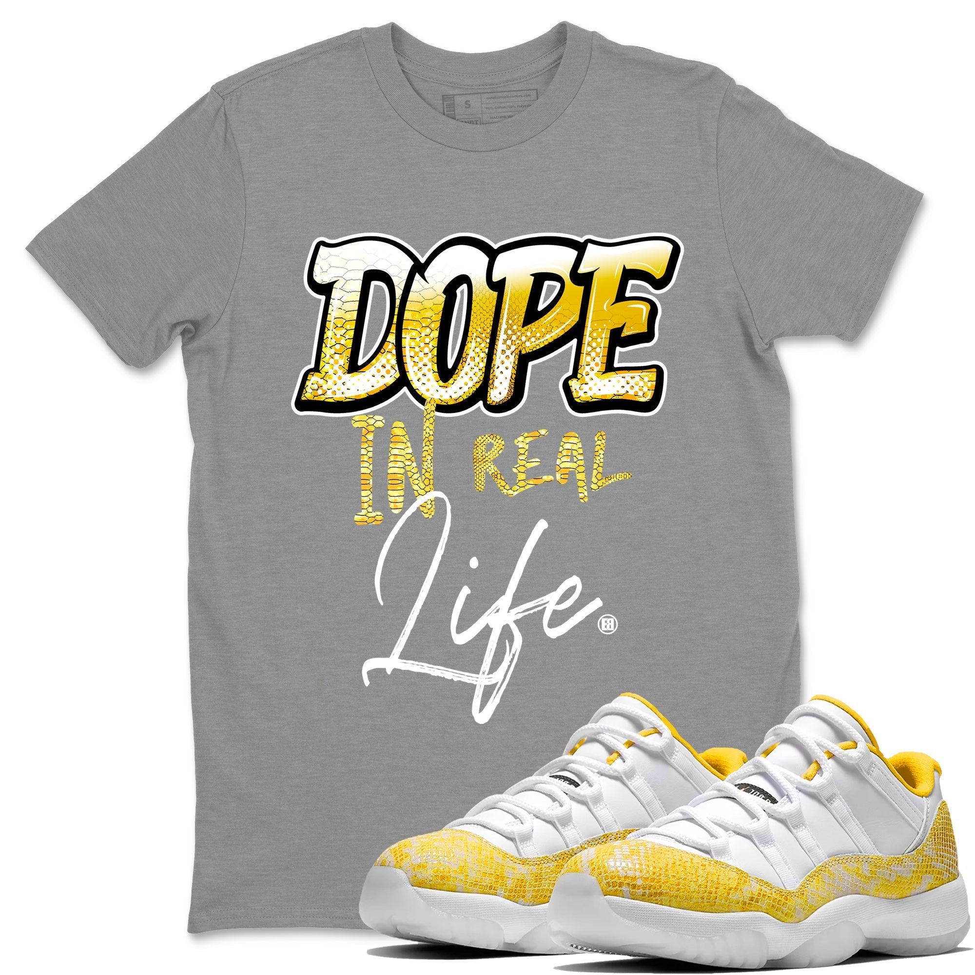 Dope In Real Life Unisex Tops - Air Jordan 11 Yellow Python