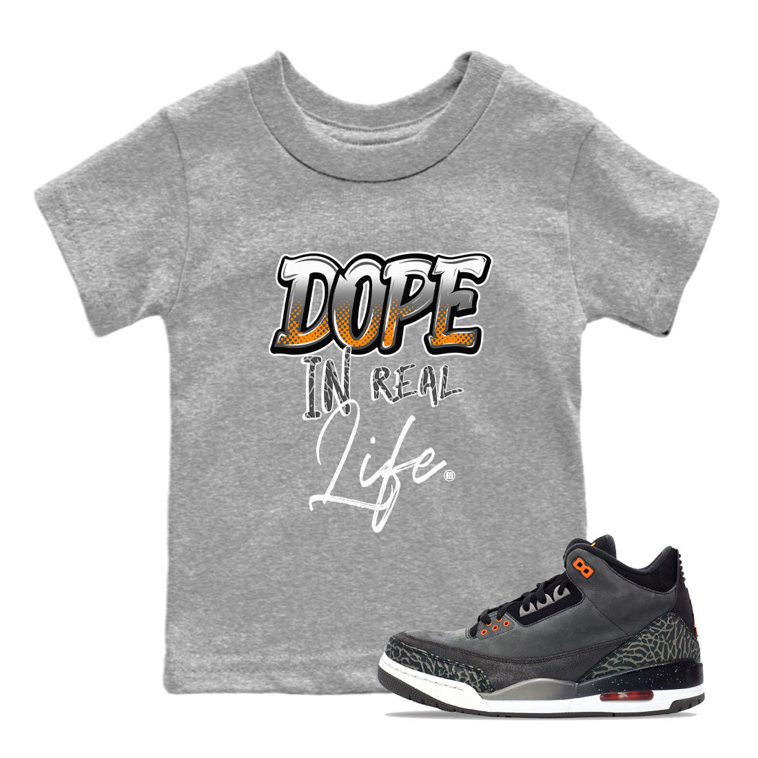 Dope In Real Life snkmatch Tee Kids - Air Jordan 3 Fear