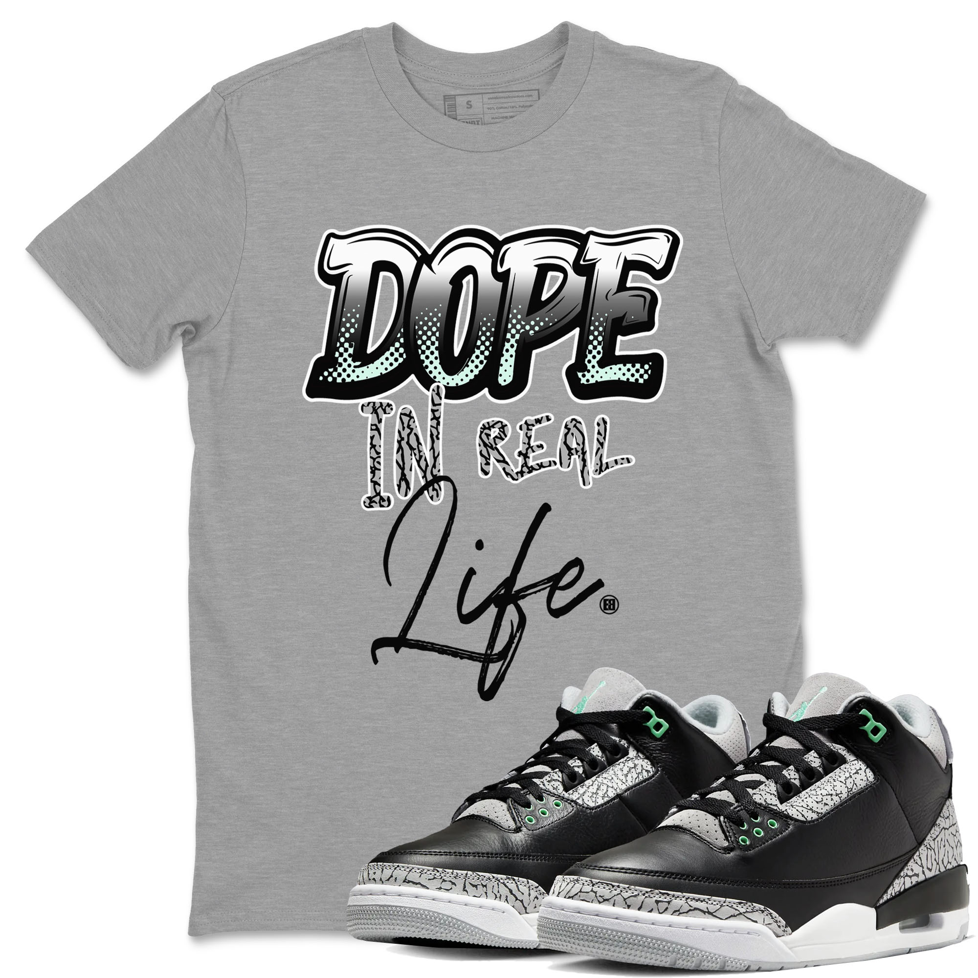 Dope In Real Life snkmatch Tees - Air Jordan 3 Green Glow