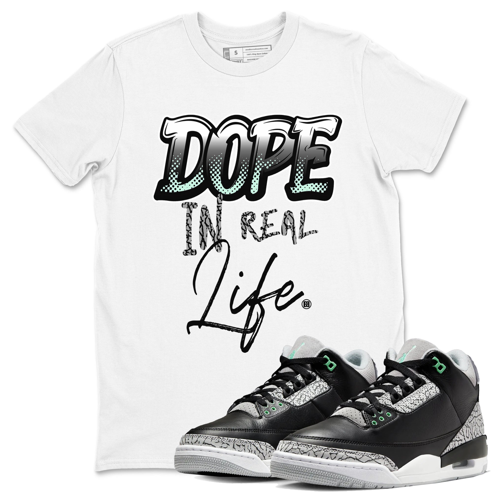 Dope In Real Life snkmatch Tees - Air Jordan 3 Green Glow