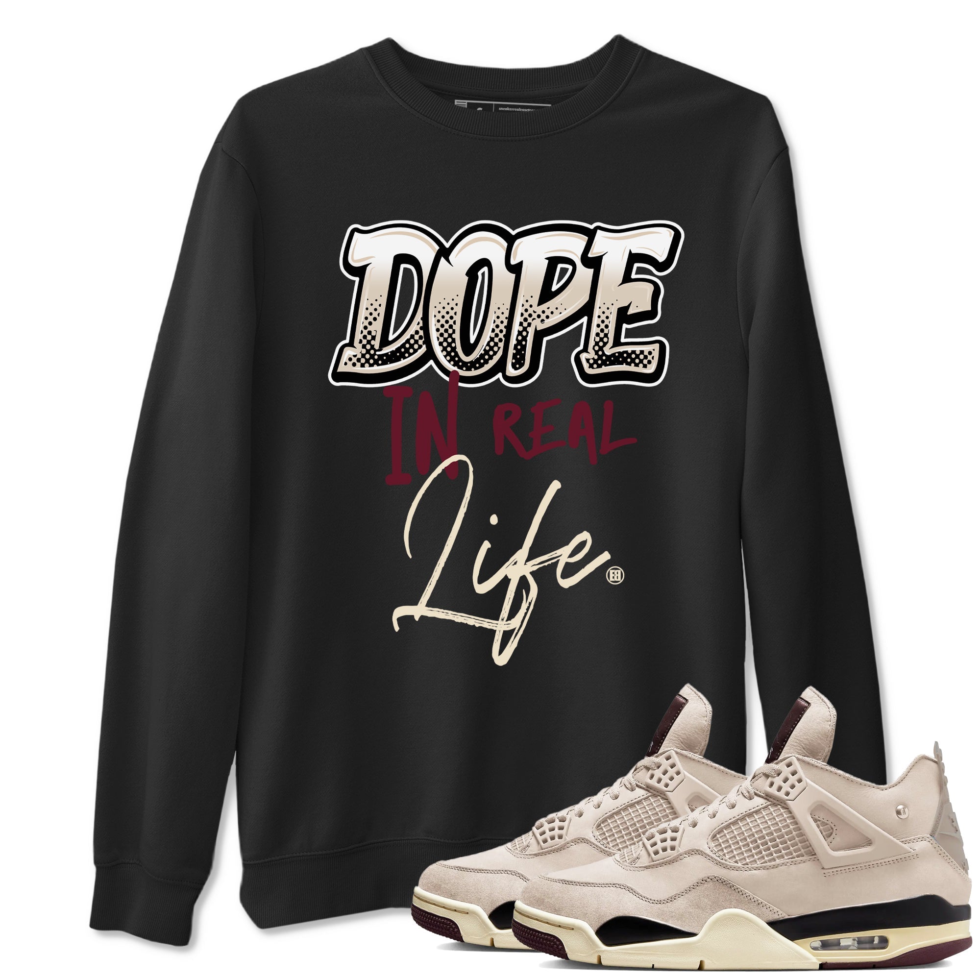 Dope In Real Life snkmatch Tees - Air Jordan 4 A Ma Maniere x Fossil Stone