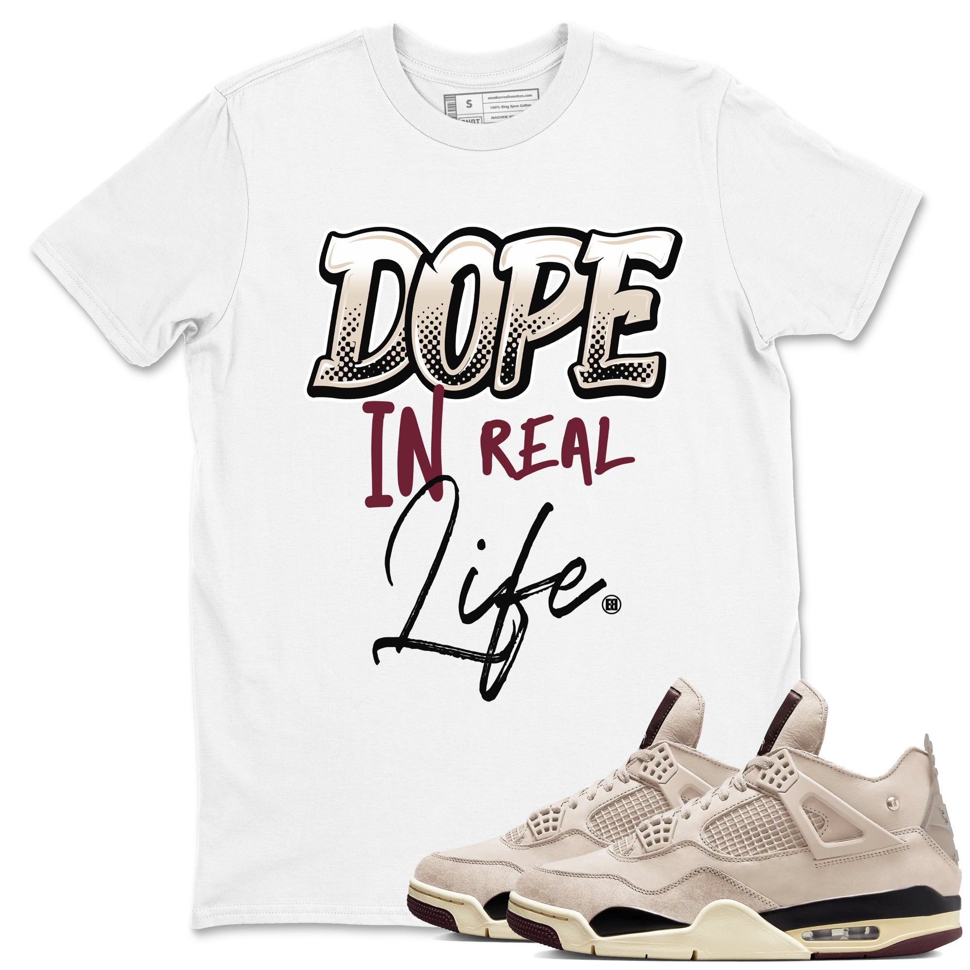 Dope In Real Life snkmatch Tees - Air Jordan 4 A Ma Maniere x Fossil Stone