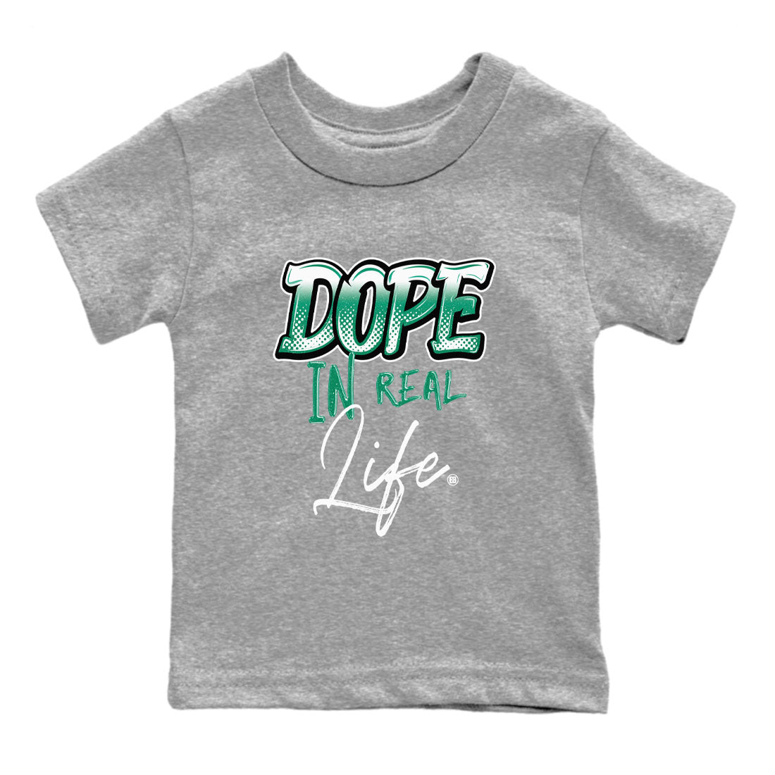 Dope In Real Life snkmatch Tees Kids - Air Jordan 4 Oxidized Green