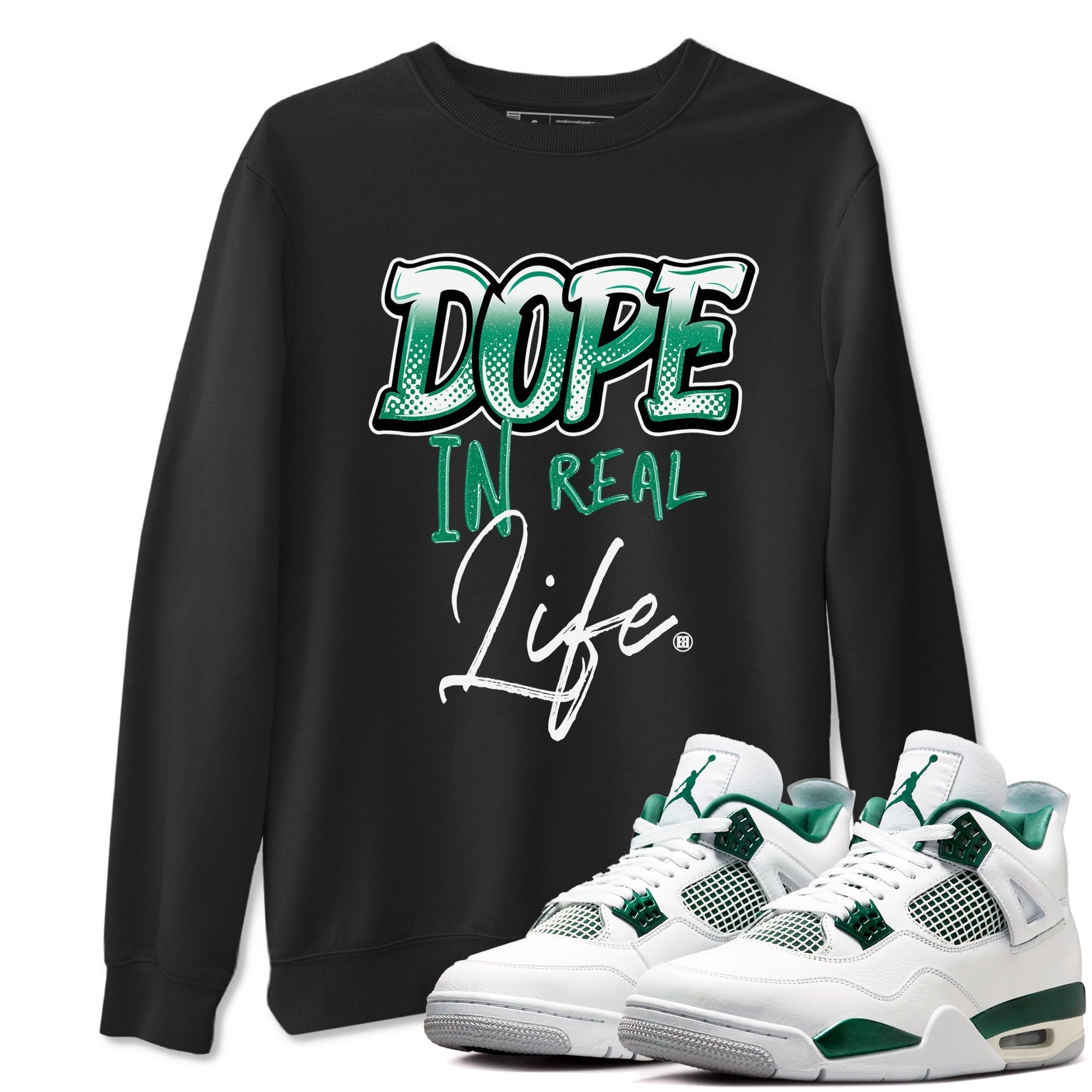 Dope In Real Life snkmatch Tees - Air Jordan 4 Oxidized Green