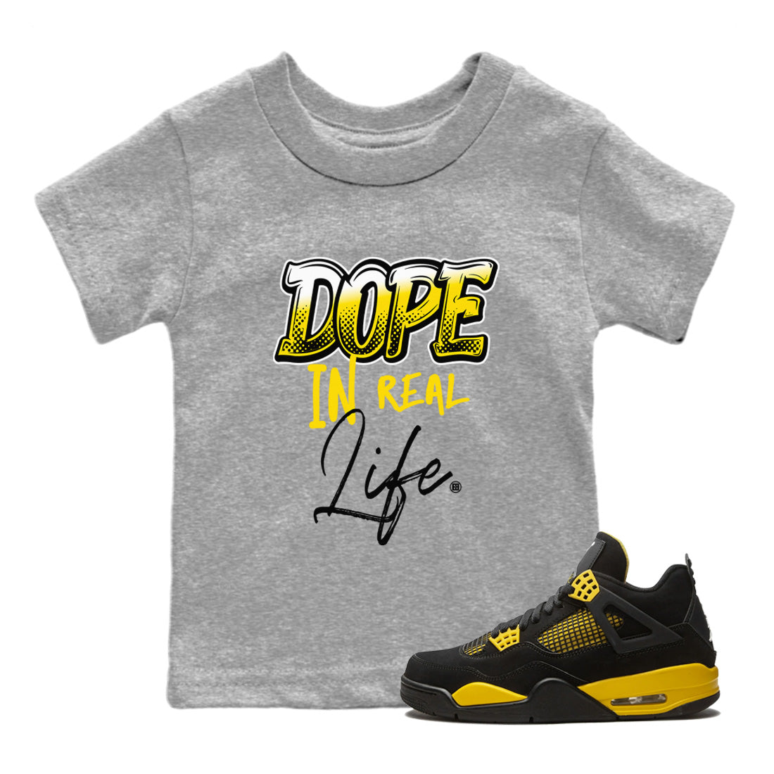 Dope In Real Life Kids Tops - Air Jordan 4 Thunder