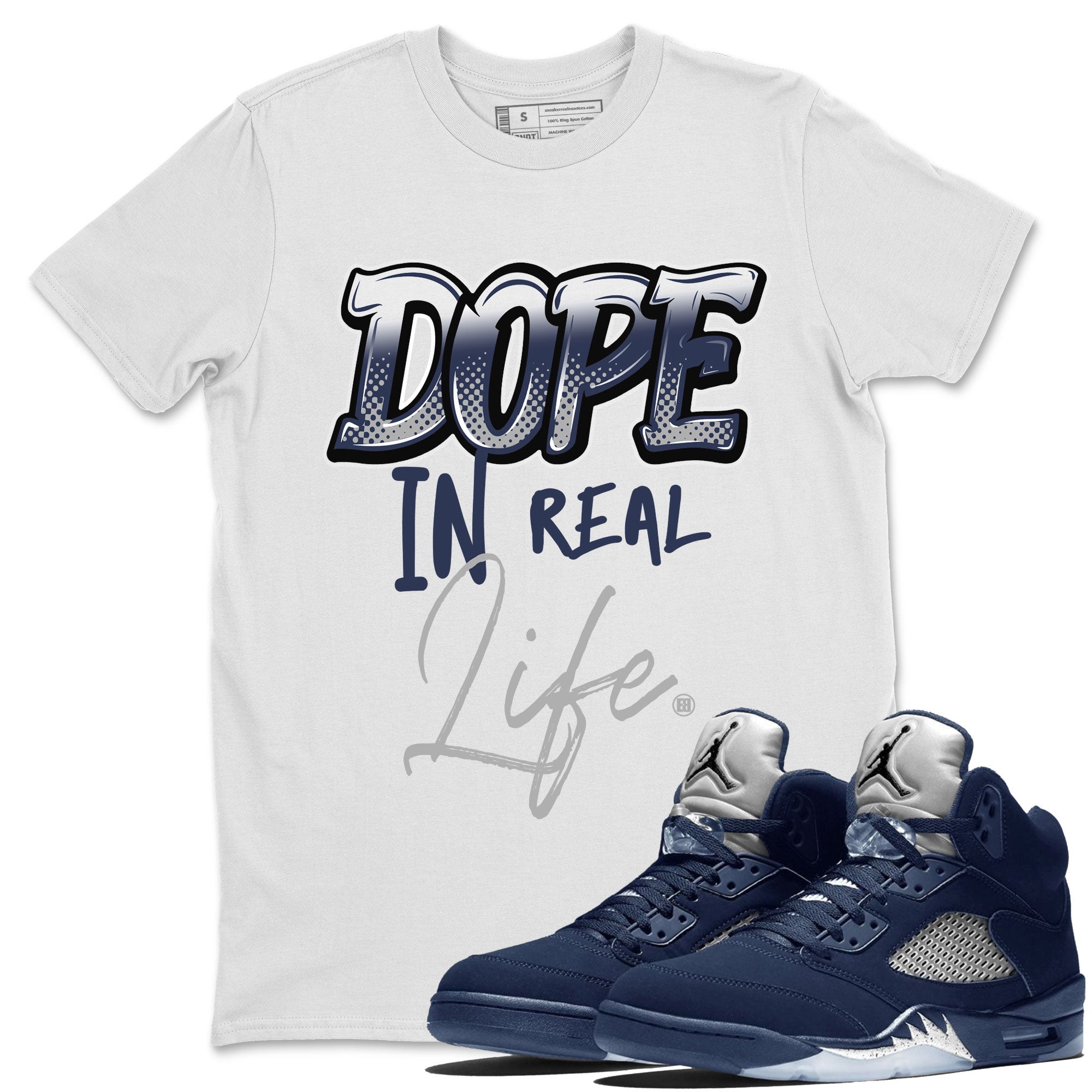 Dope In Real Life snkmatch Tee - Air Jordan 5 Georgetown