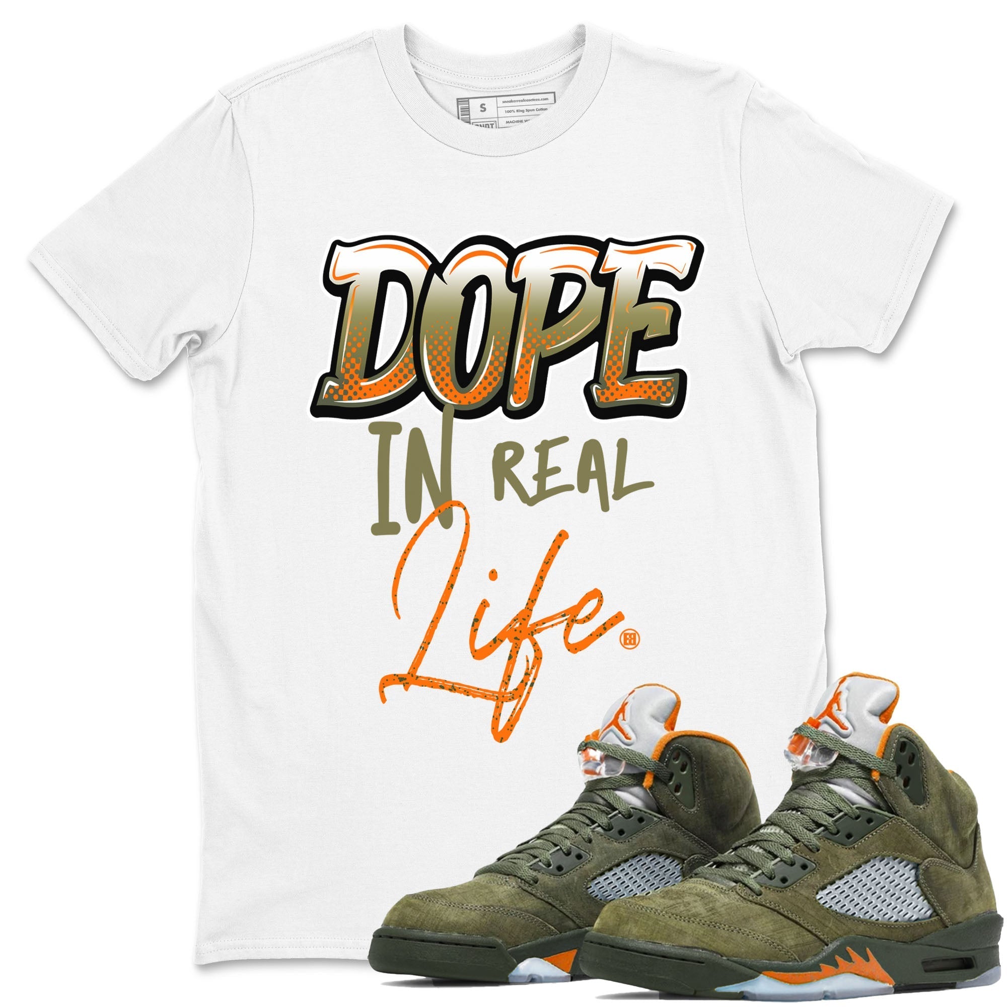 Dope In Real Life snkmatch Tees - Air Jordan 5 Olive