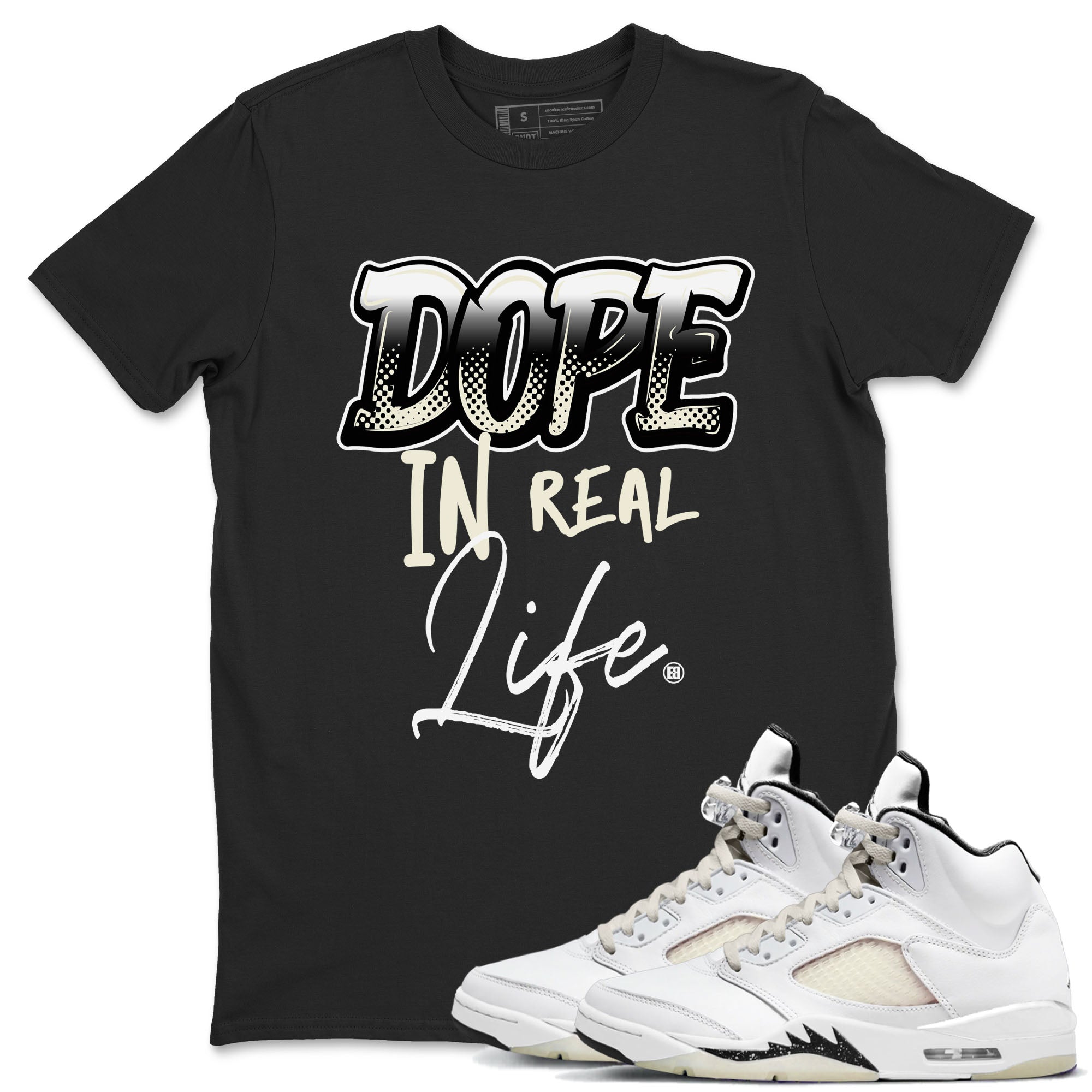 Dope In Real Life snkmatch Tees - Air Jordan 5 Sail
