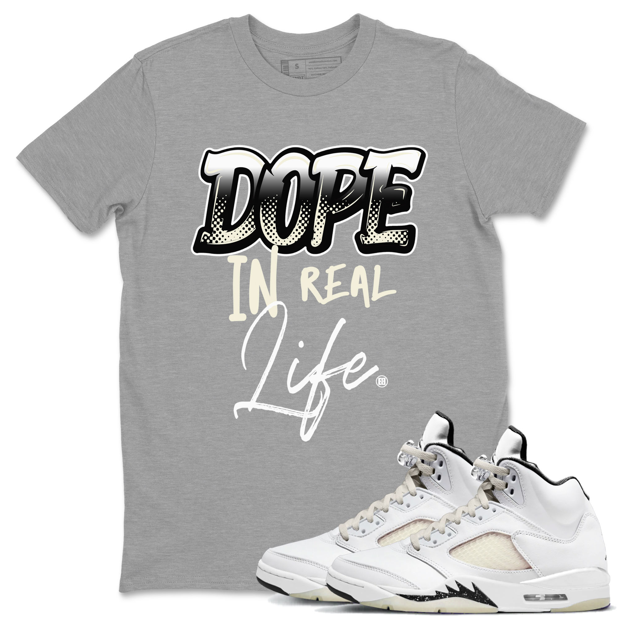 Dope In Real Life snkmatch Tees - Air Jordan 5 Sail