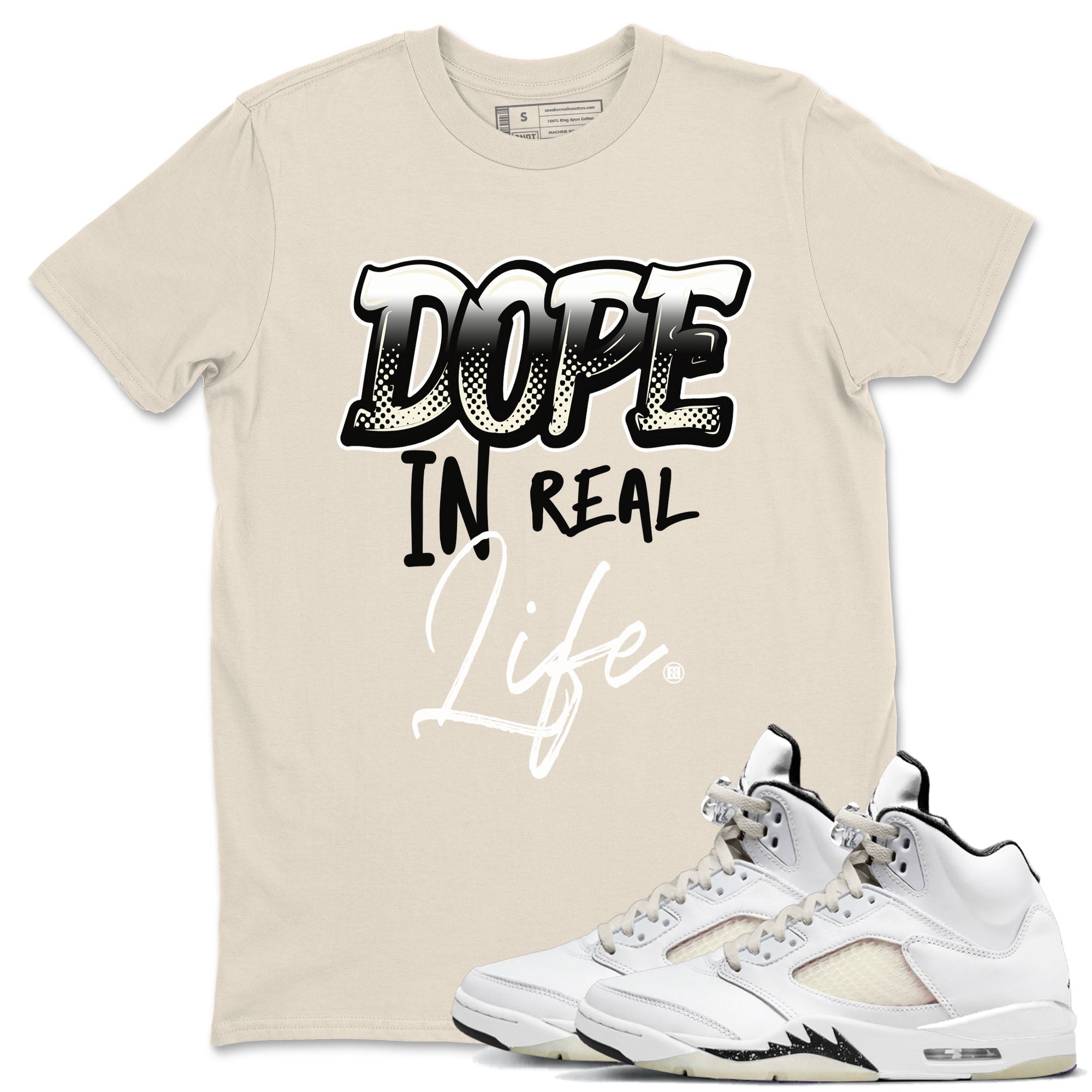 Dope In Real Life snkmatch Tees - Air Jordan 5 Sail