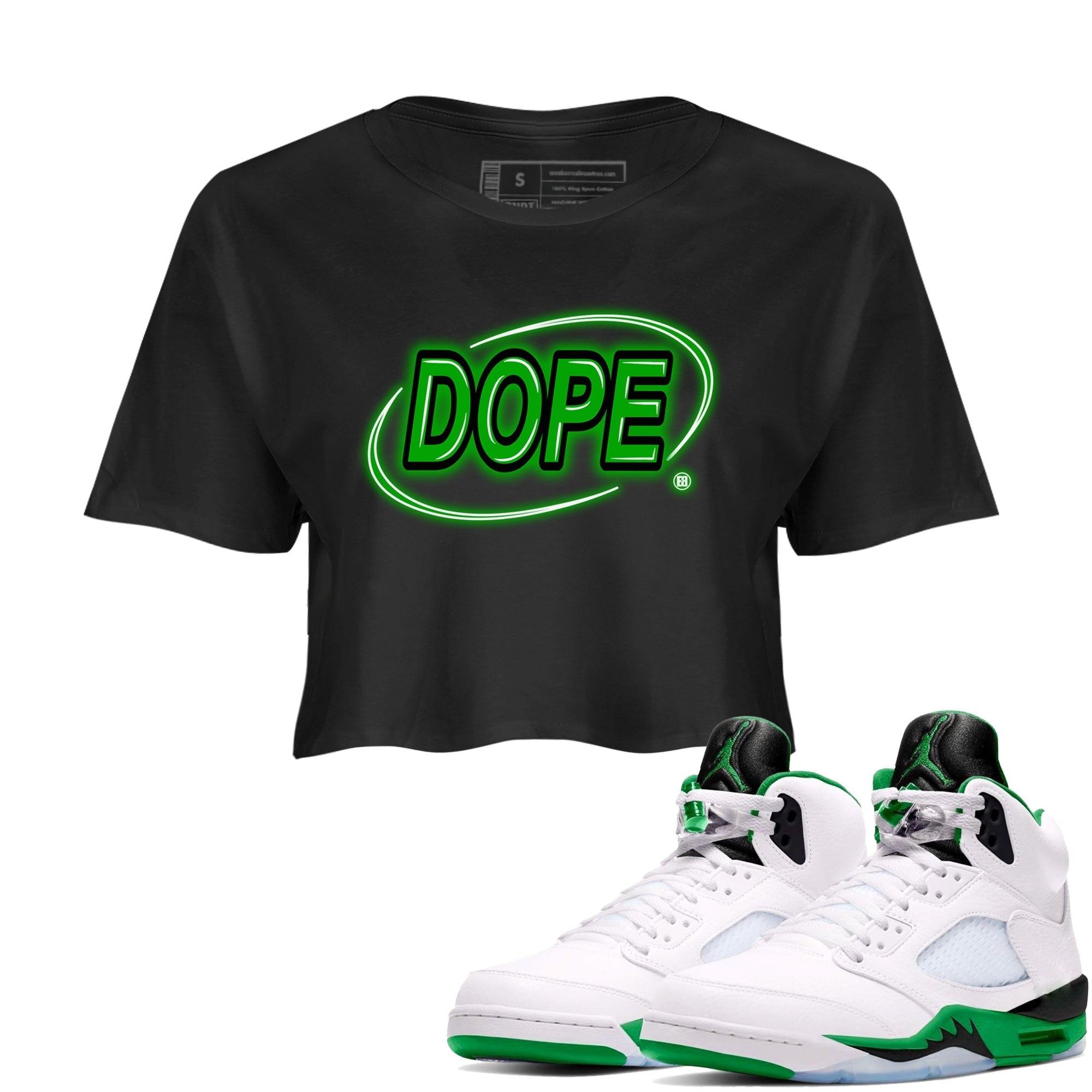 Dope Neon Sign snkmatch Women's Top - Air Jordan 5 Lucky Green