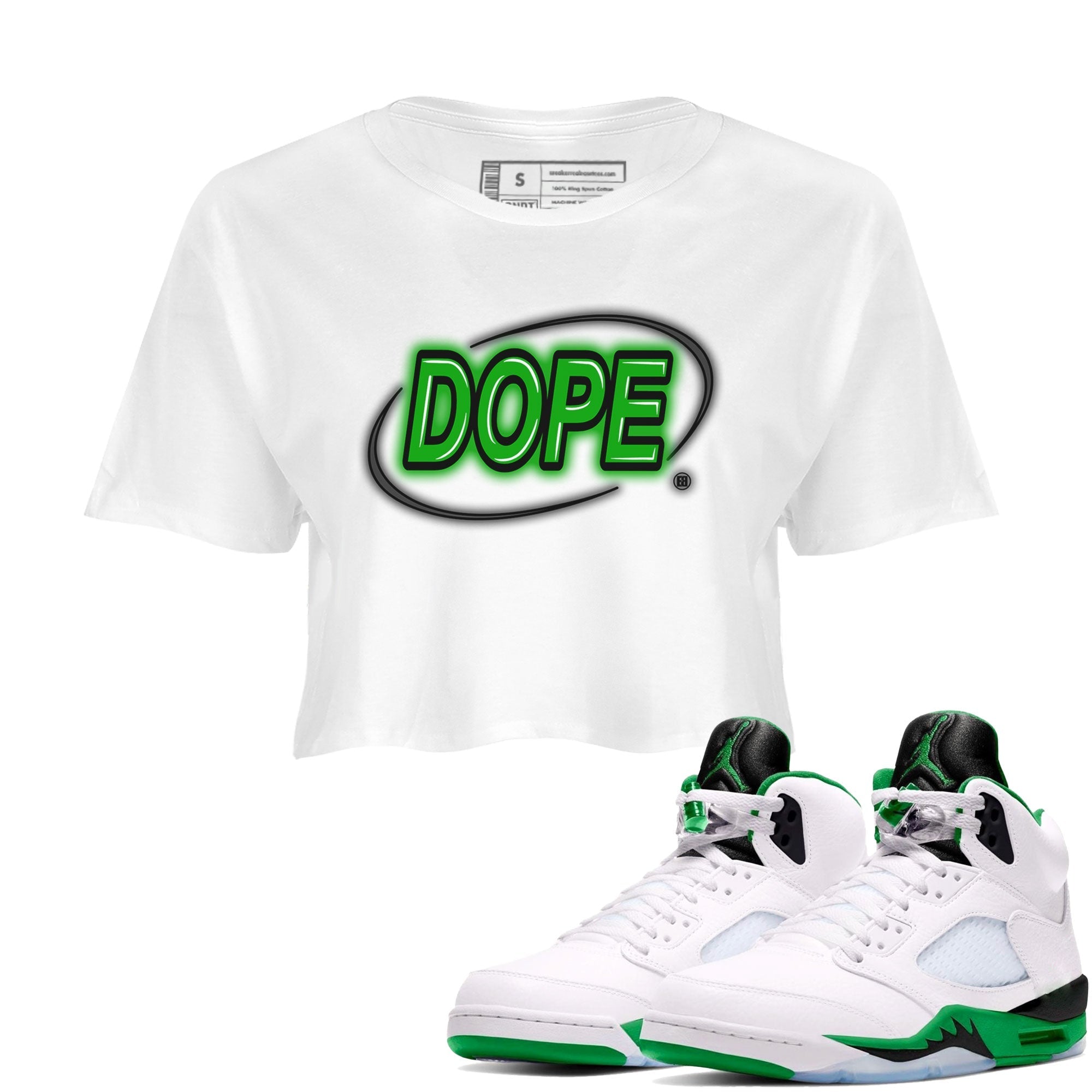 Dope Neon Sign snkmatch Women's Top - Air Jordan 5 Lucky Green