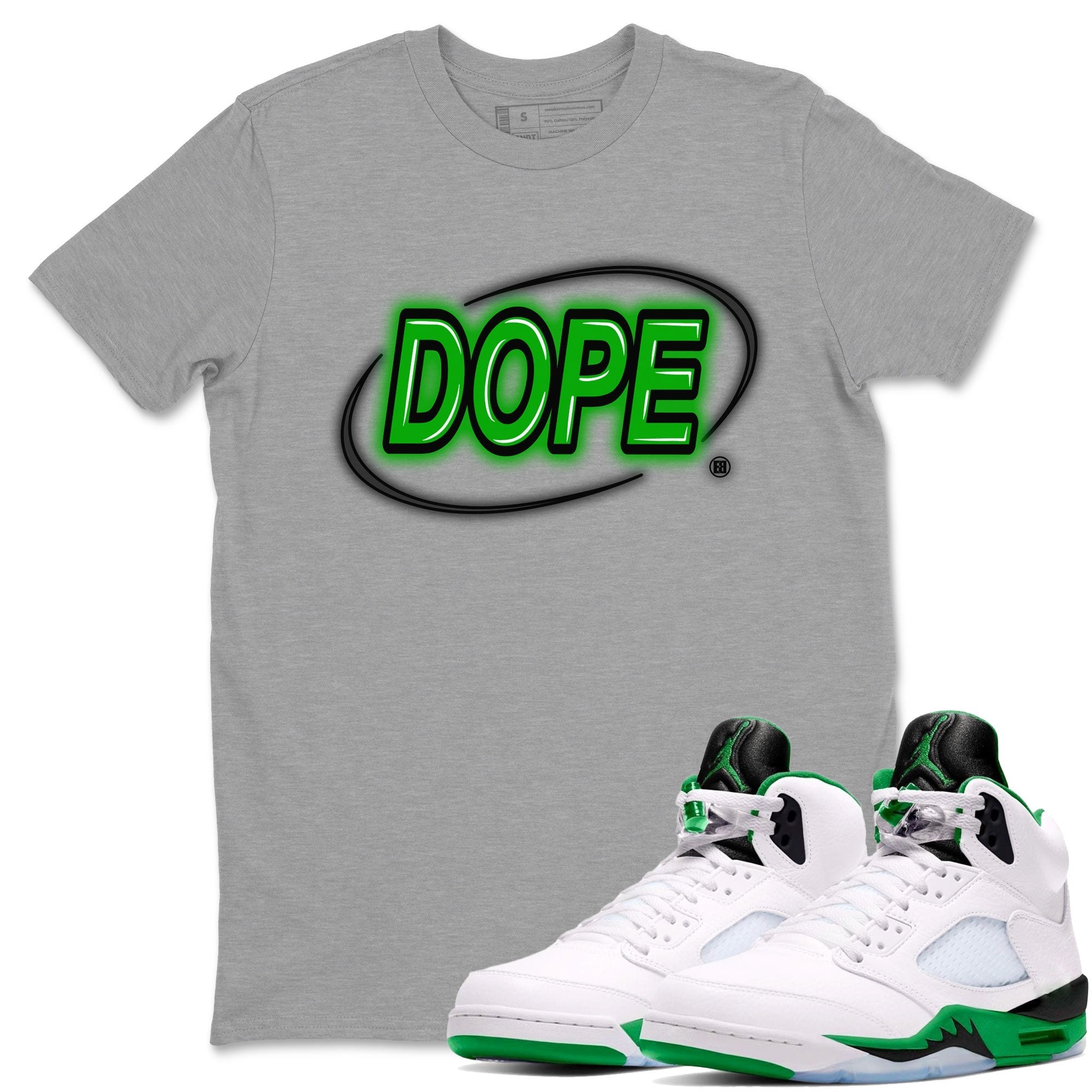 Dope Neon Sign snkmatch Tee - Air Jordan 5 Lucky Green