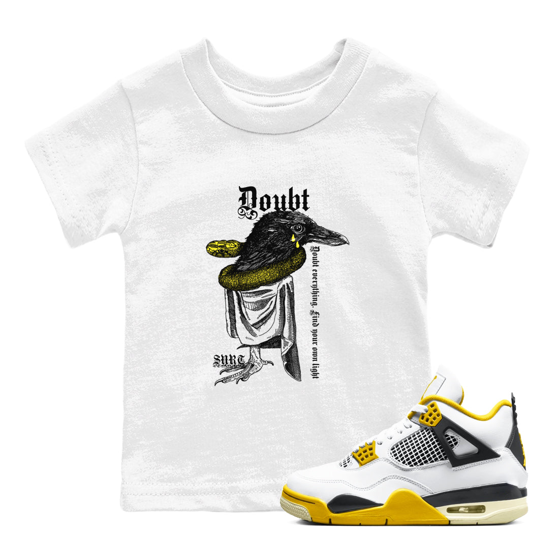 Doubt Everything snkmatch Tees Kids - Air Jordan 4 Vivid Sulfur