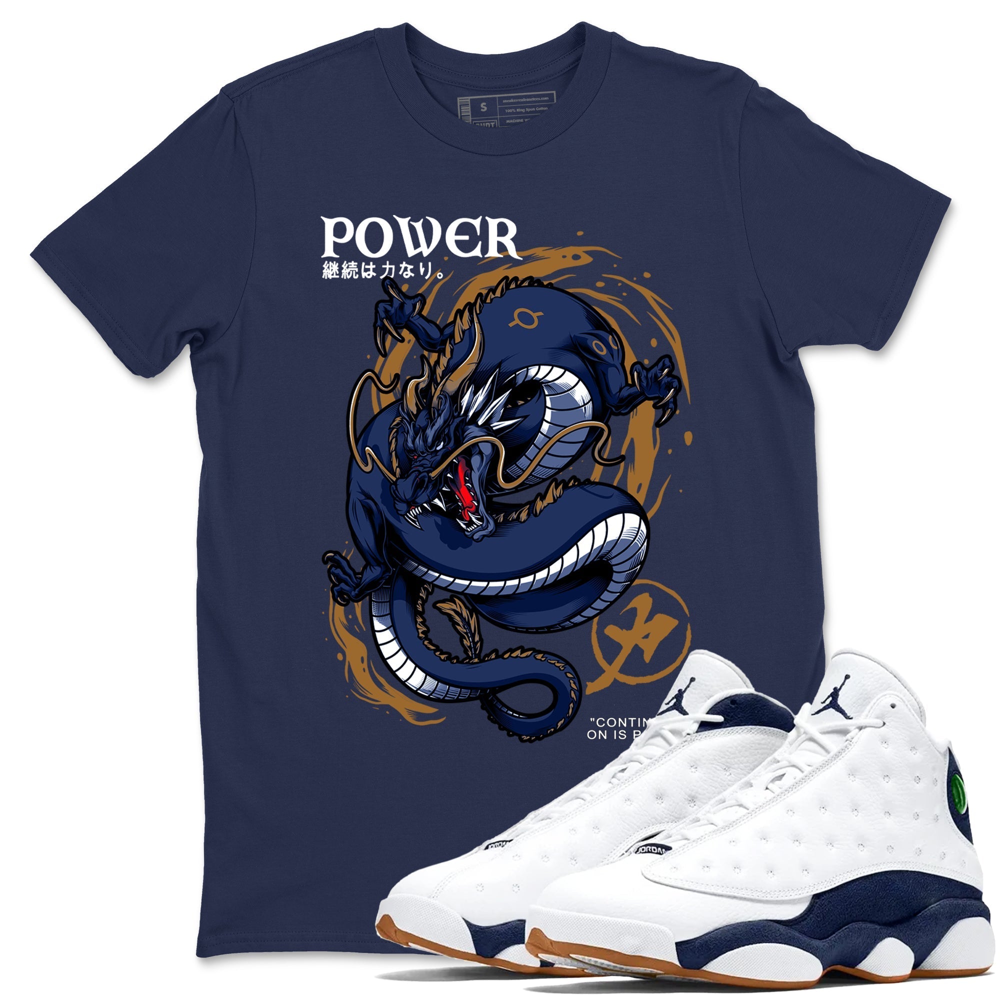 Dragon Power snkmatch Tees - Air Jordan 13 Midnight Navy